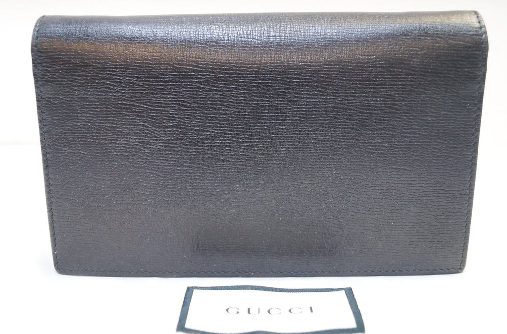 GUCCI Chain Black Crossbody Clutch Bag 354697