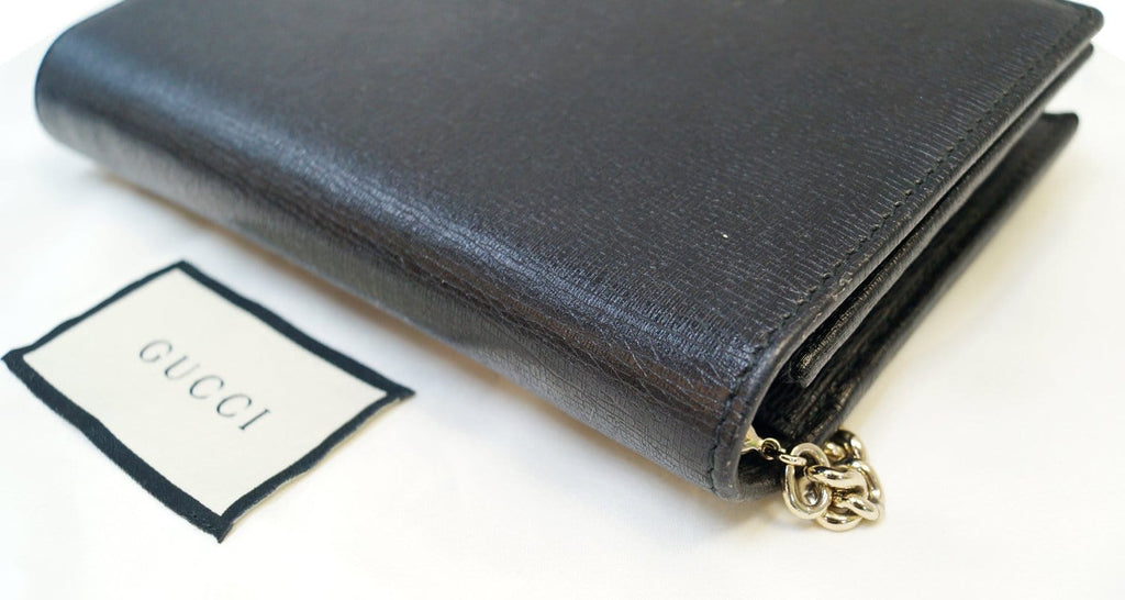 GUCCI Chain Black Crossbody Clutch Bag 354697
