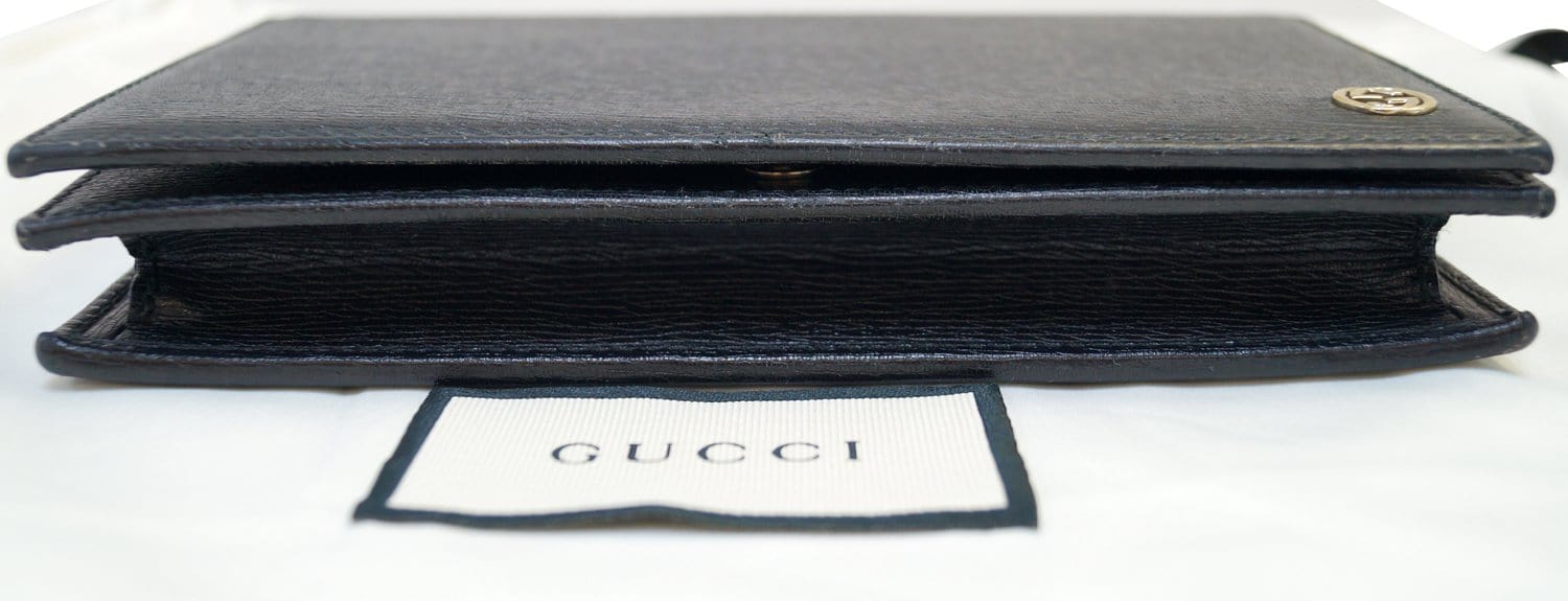GUCCI Chain Black Crossbody Clutch Bag 354697