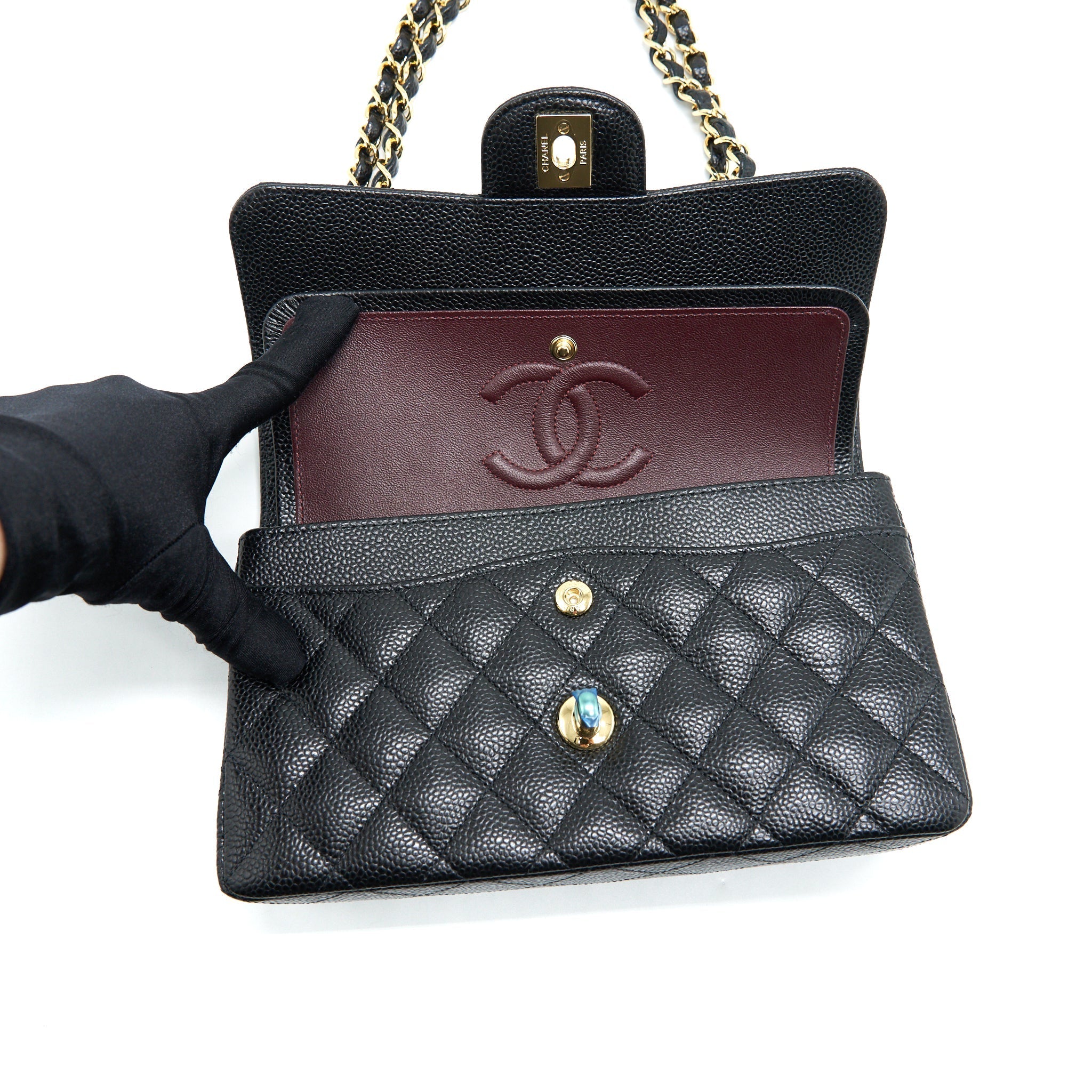 Chanel Small Classic Double Flap Caviar Black