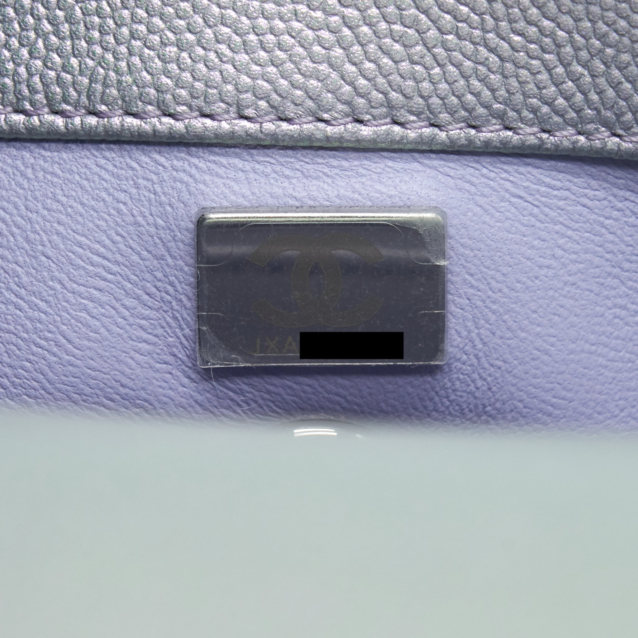 Chanel 21K Small Coco Handle 24cm Caviar Iridescent Lilac Rainbow Hardware