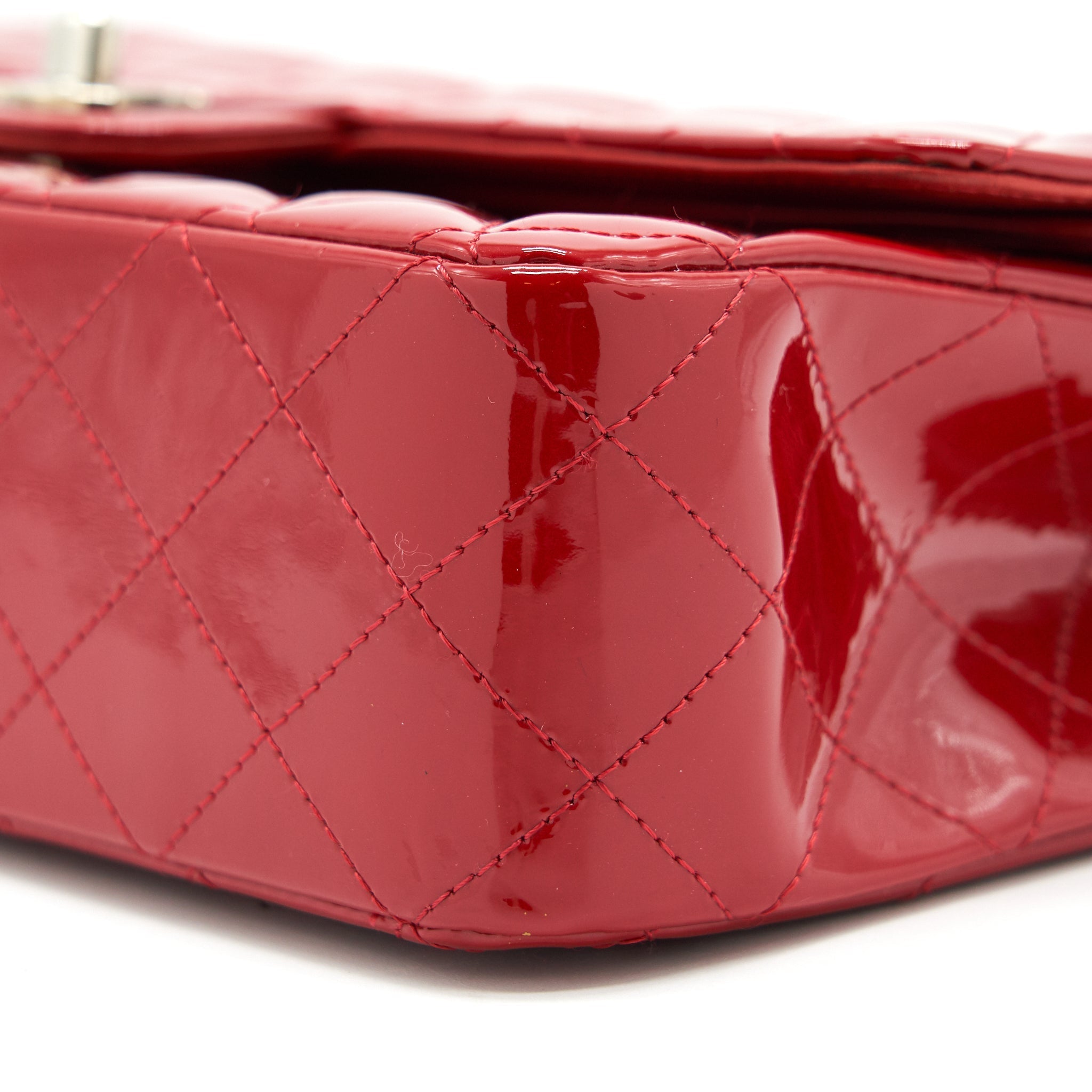 Chanel Medium Classic Double Flap Bag Patent Leather Red