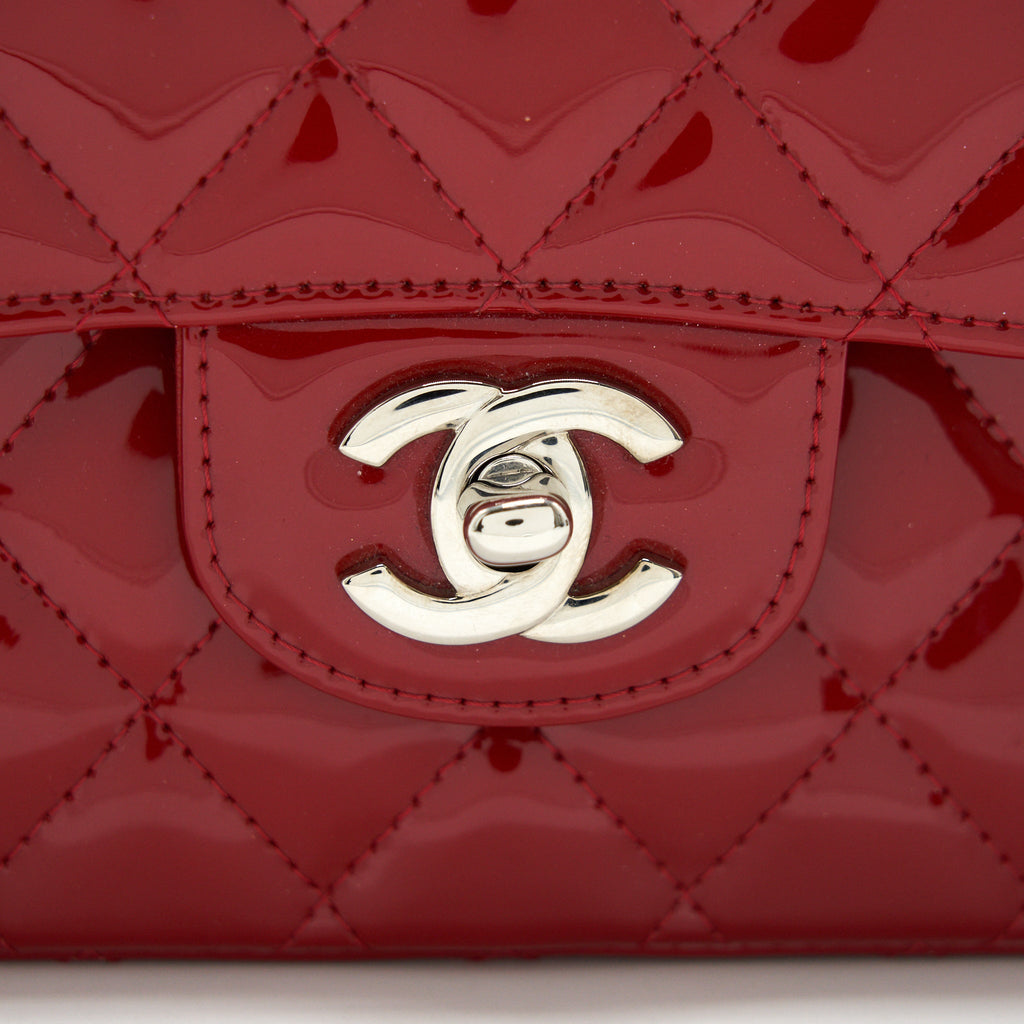 Chanel Medium Classic Double Flap Bag Patent Leather Red