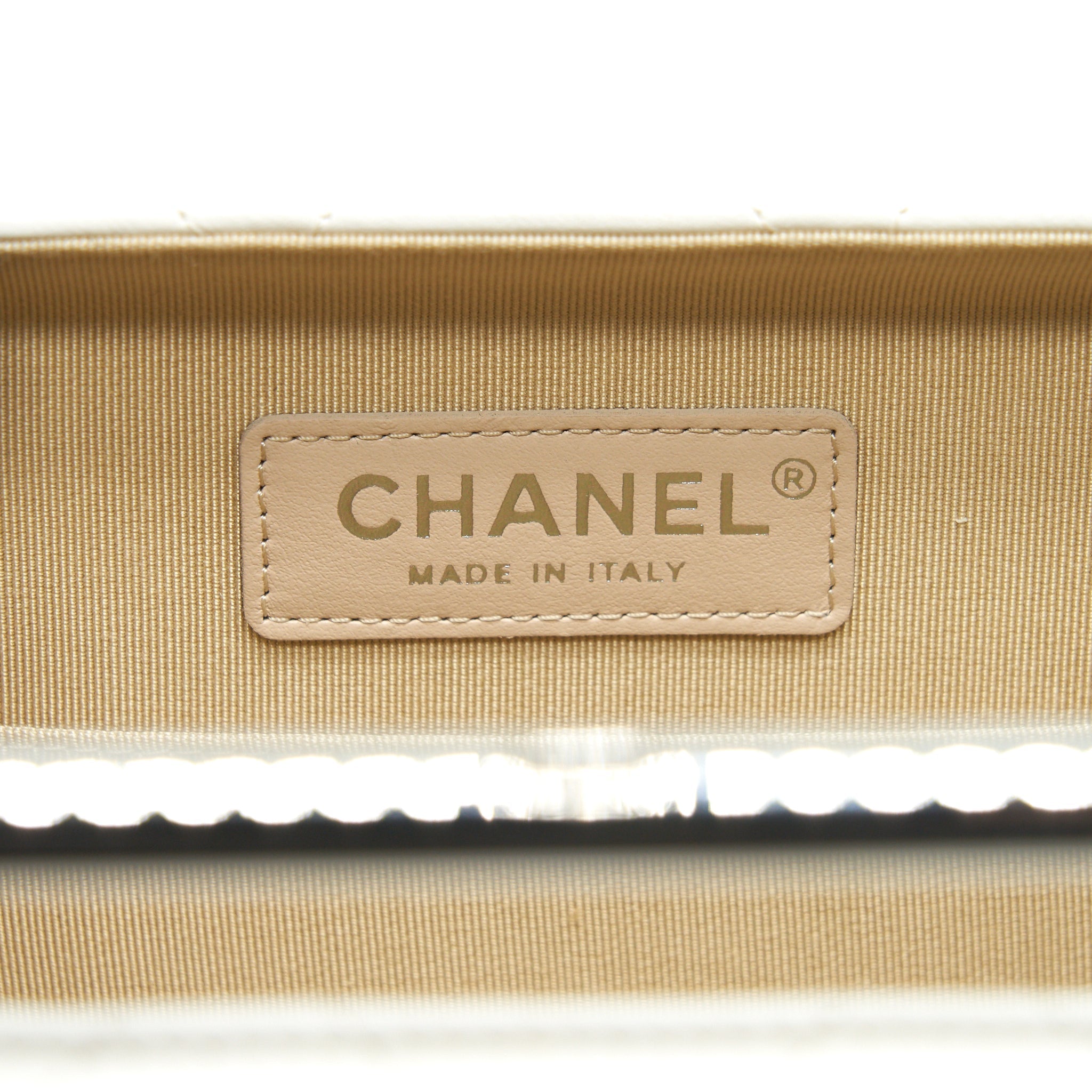 Chanel Quilted Clutch Lambskin White