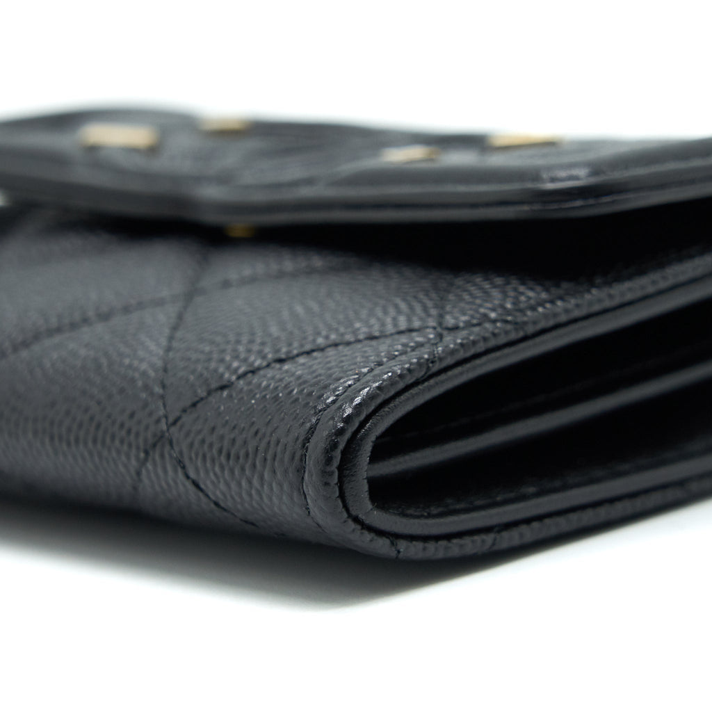 Chanel Filigree Flap  Holder Caviar Black