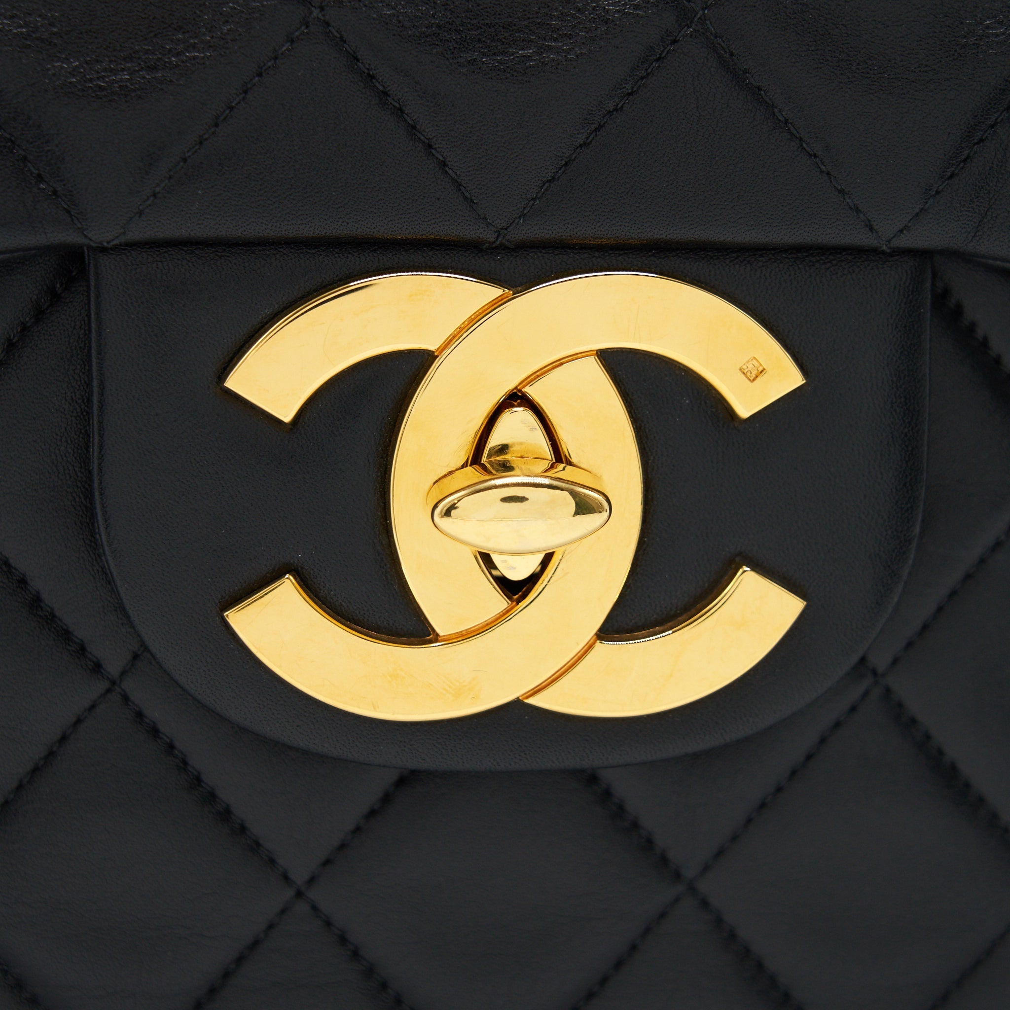 Chanel Vintage Maxi Flap Bag Black 24K