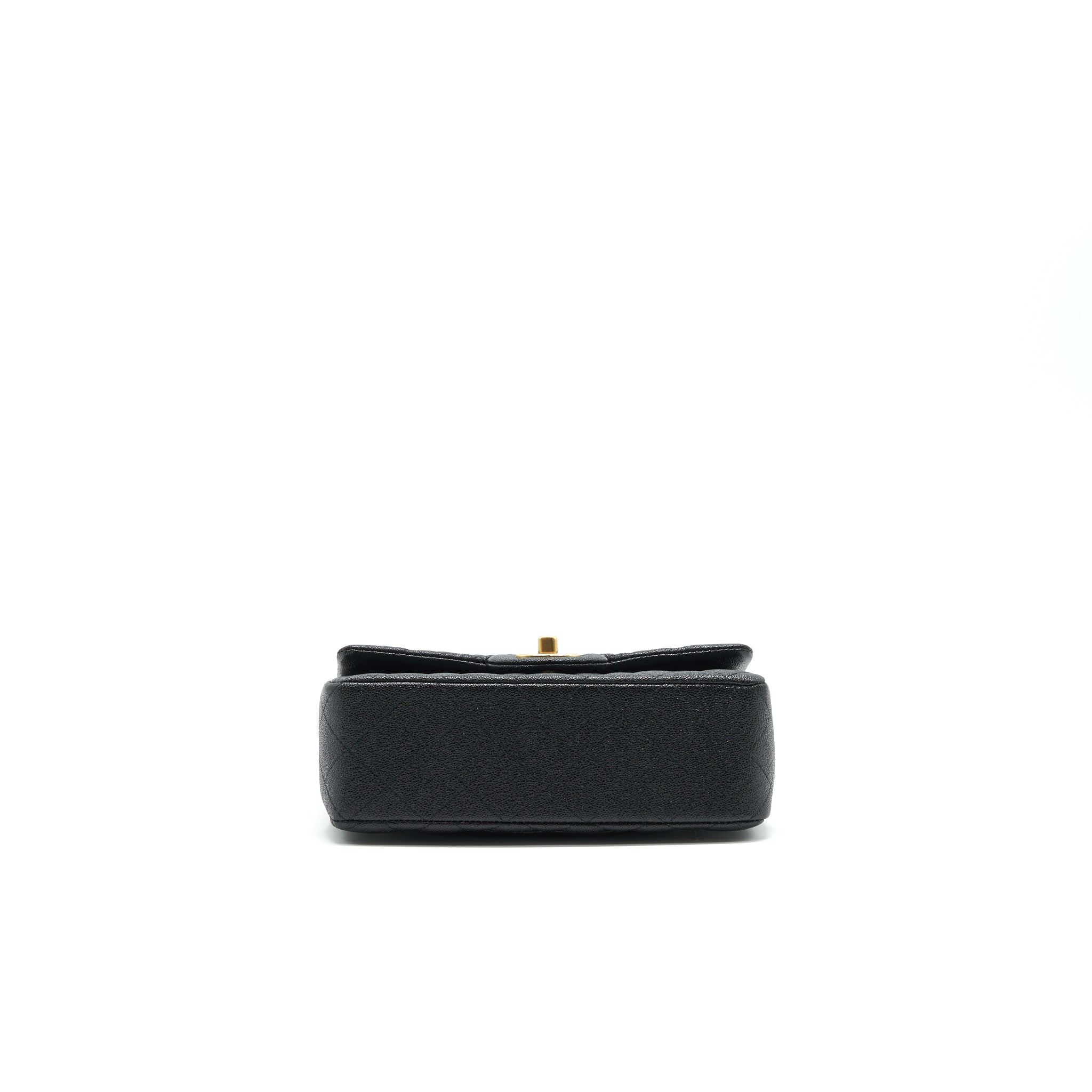 Chanel Rectangular Mini Top Handle Flap Bag granied calfskin black