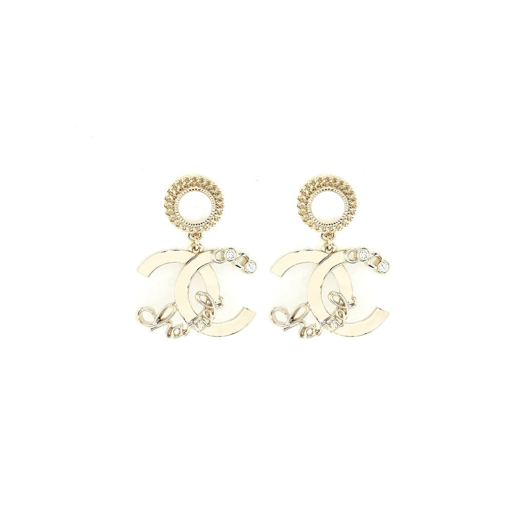 Chanel 22P Pearl Drop And Crystal Earring L