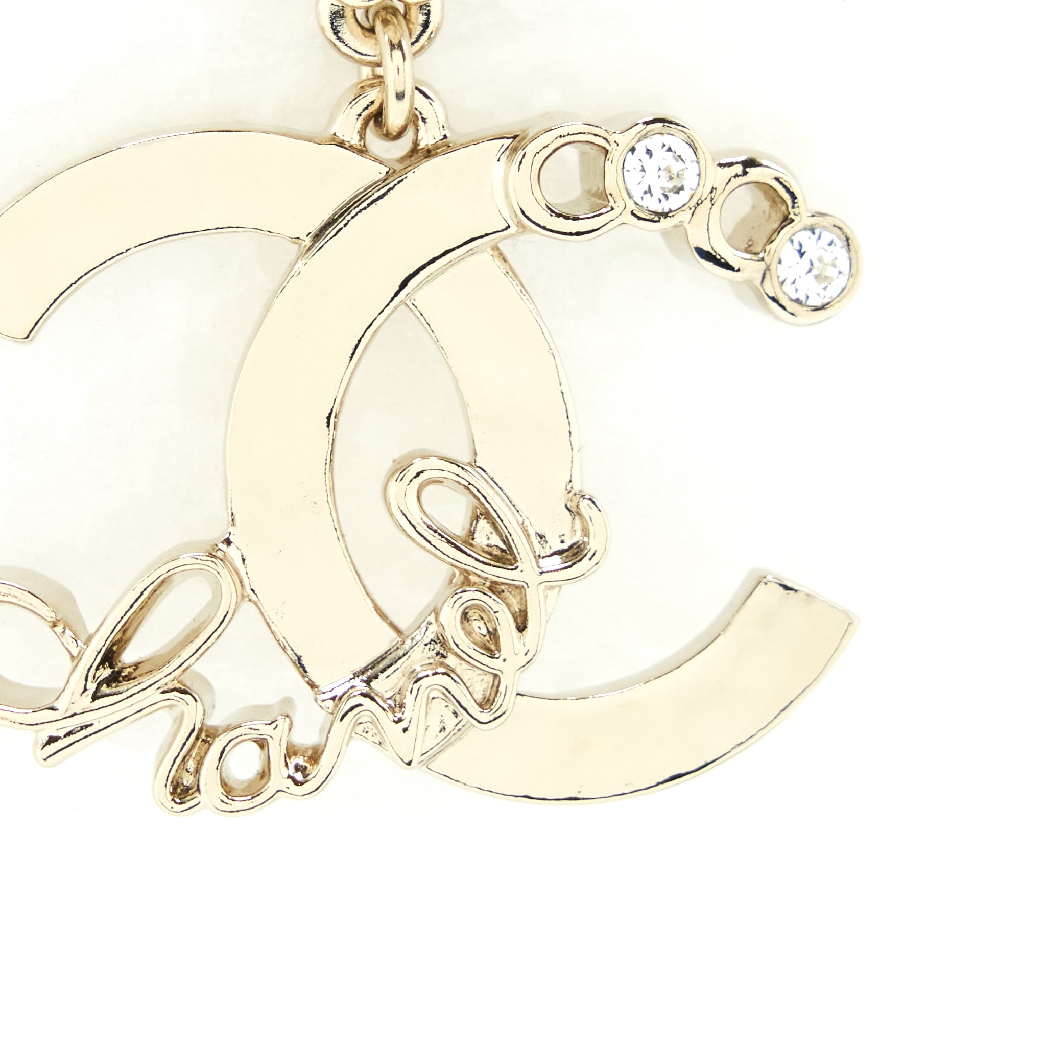 Chanel 22P Pearl Drop And Crystal Earring L