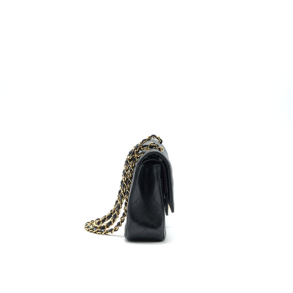 Chanel medium Classic double flap Bag Caviar black  serial 25