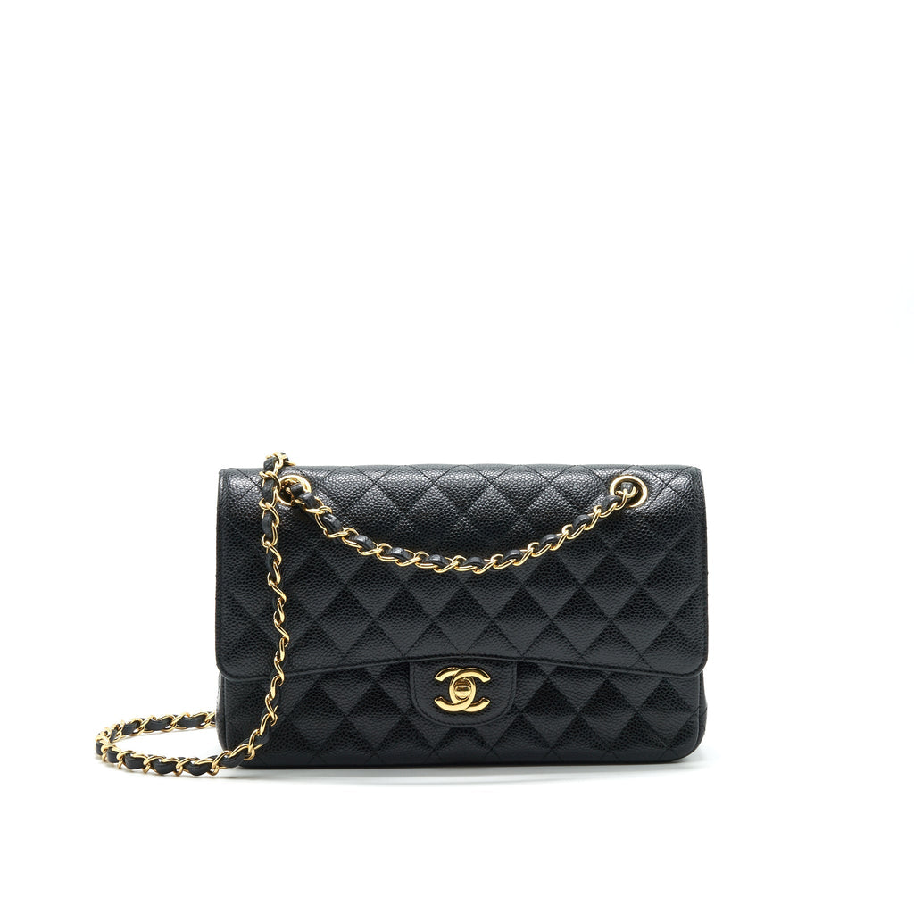 Chanel medium Classic double flap Bag Caviar black  serial 25