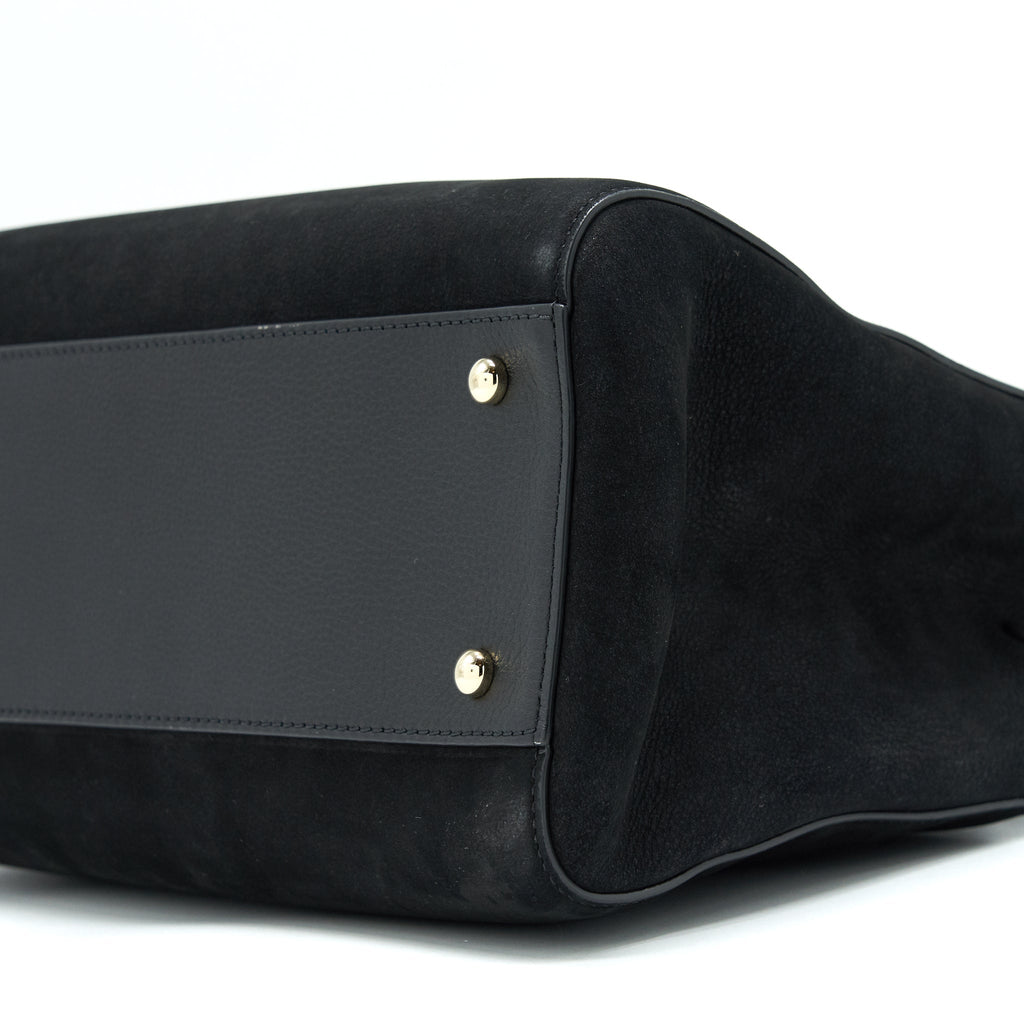 Chanel Suede Leather Tote Bag Black L