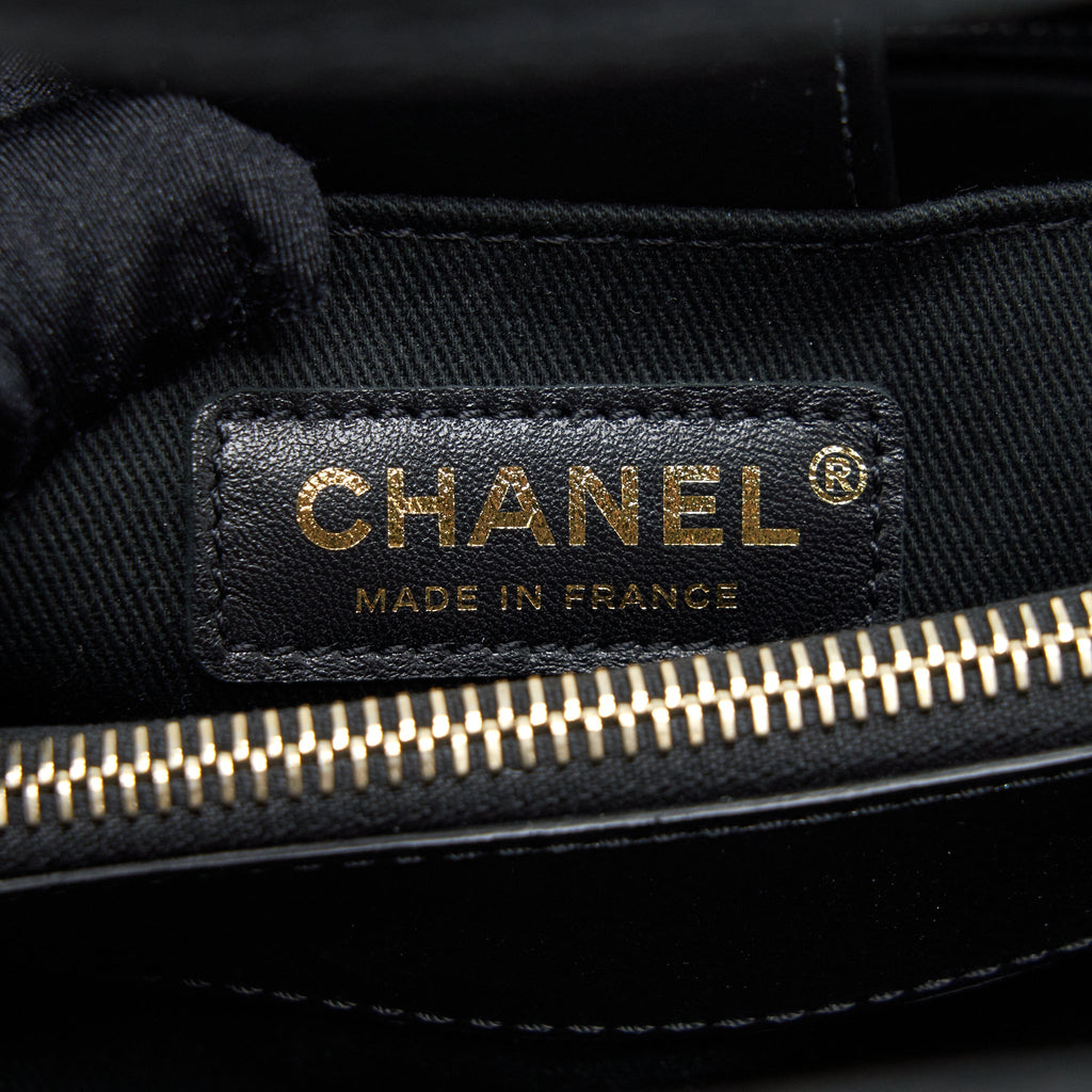 Chanel Suede Leather Tote Bag Black L