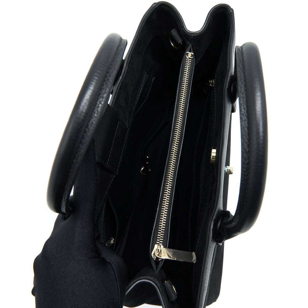 Chanel Suede Leather Tote Bag Black L