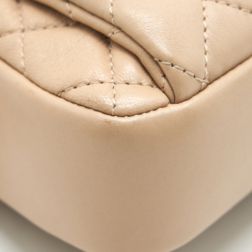 Chanel Quilted Chain Shoulder Bag/ Crossbody Bag beige L