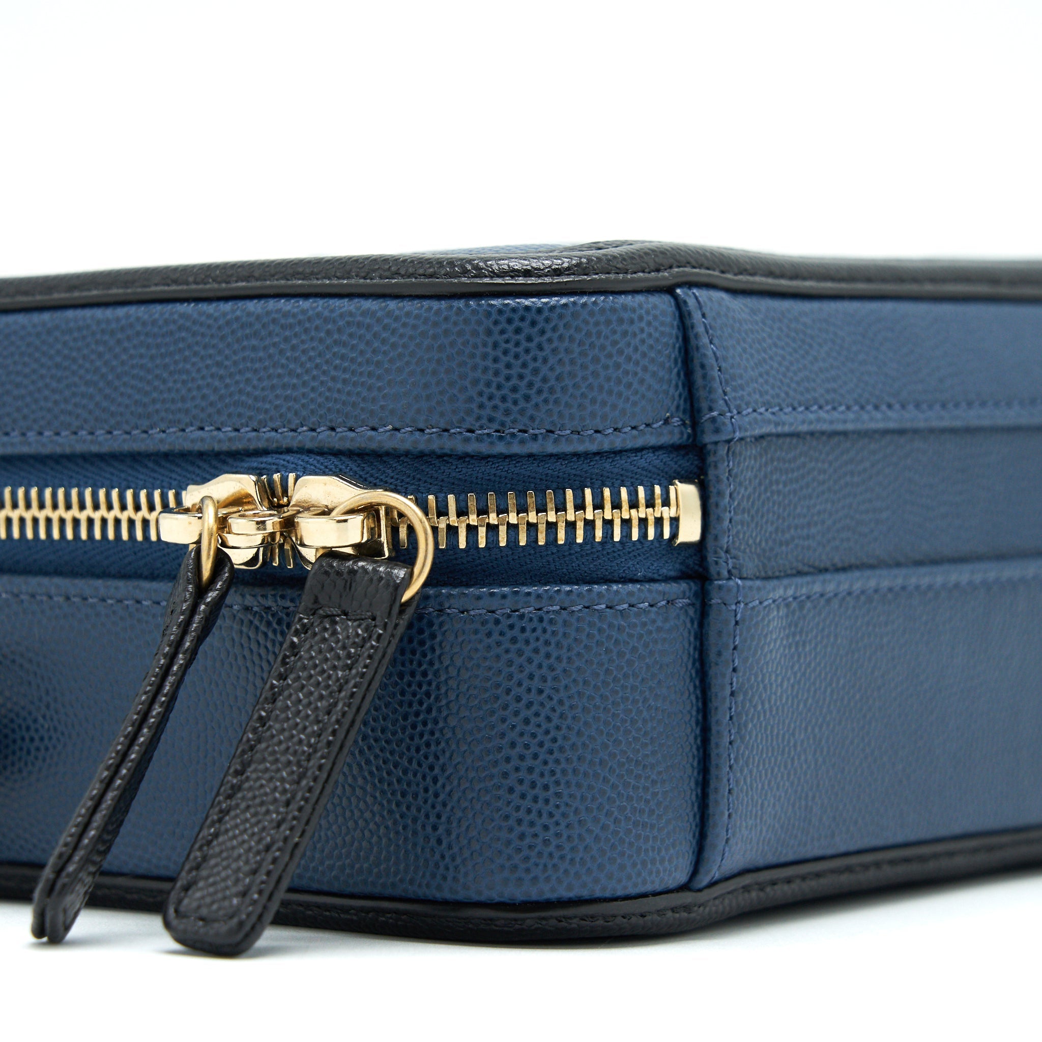 Chanel Filigree Small Vanity Camera Bag Caiver Navy/ Black