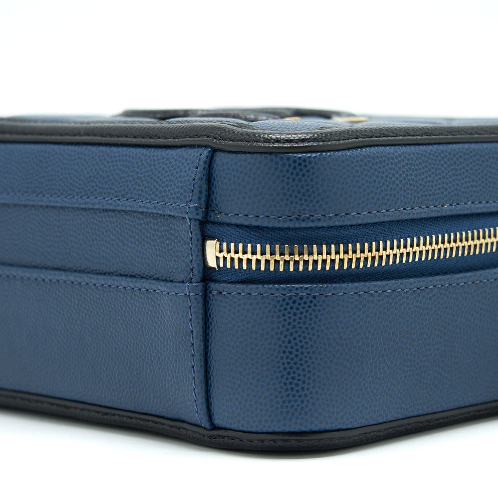 Chanel Filigree Small Vanity Camera Bag Caiver Navy/ Black