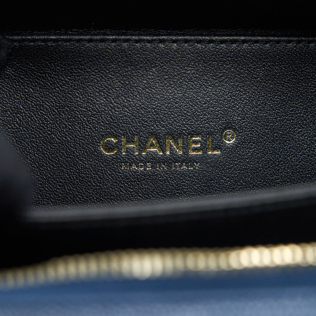 Chanel Filigree Small Vanity Camera Bag Caiver Navy/ Black