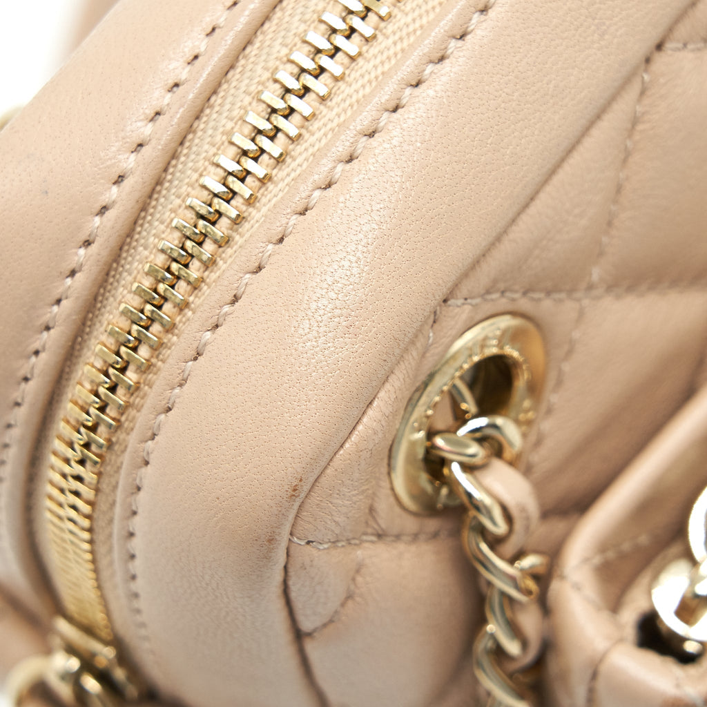 Chanel Quilted Chain Shoulder Bag/ Crossbody Bag beige L