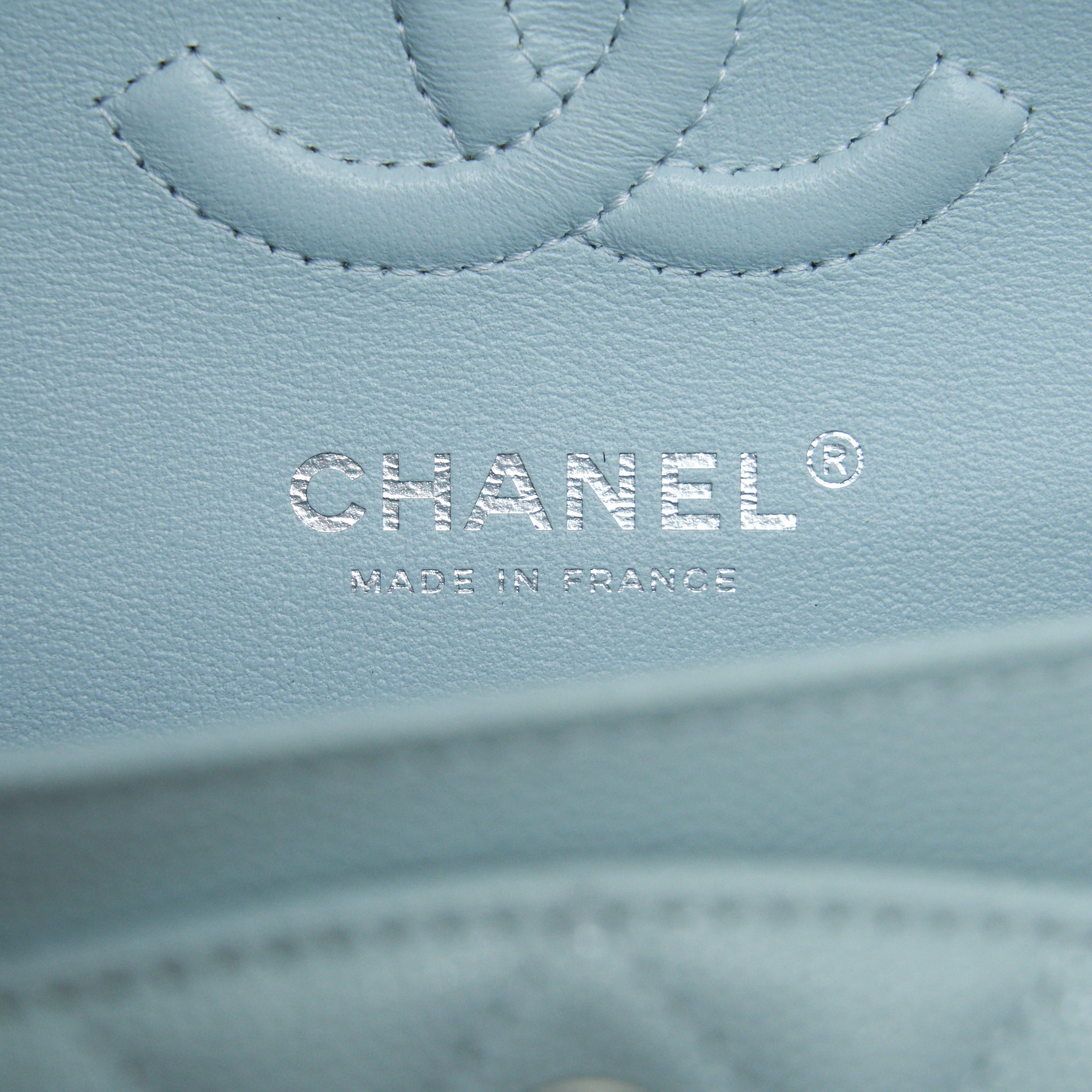 Chanel 21K Small Classic Double Flap Bag Caviar Light Blue