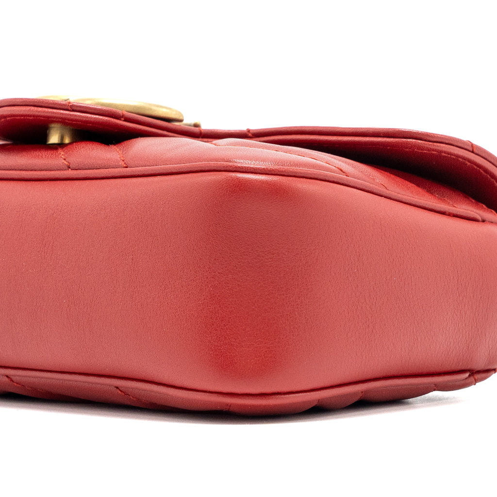 Gucci Super Mini gg Marmont calfskin Red