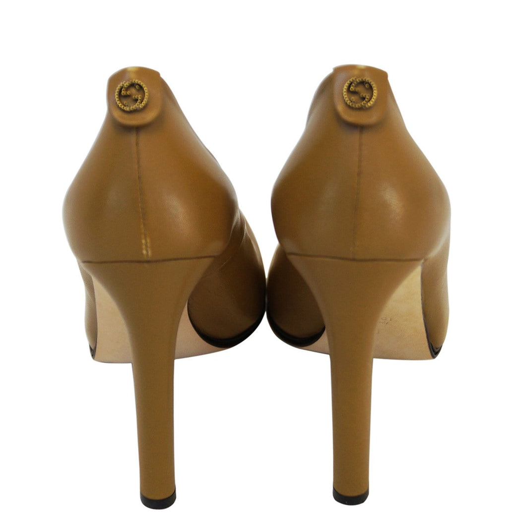 GUCCI Leather Heel Pump Interlocking G 329837 Size 40