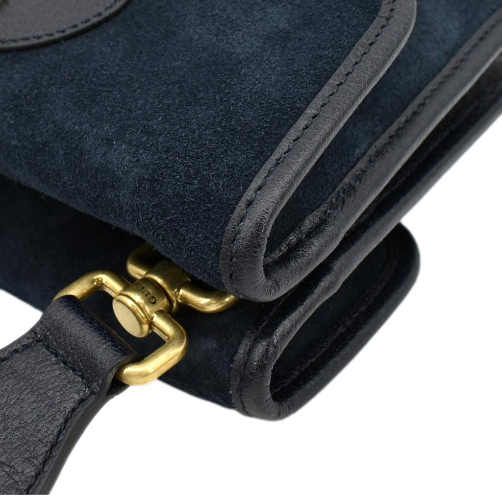 GUCCI Neo Vintage Suede Crossbody Bag Blue 501050
