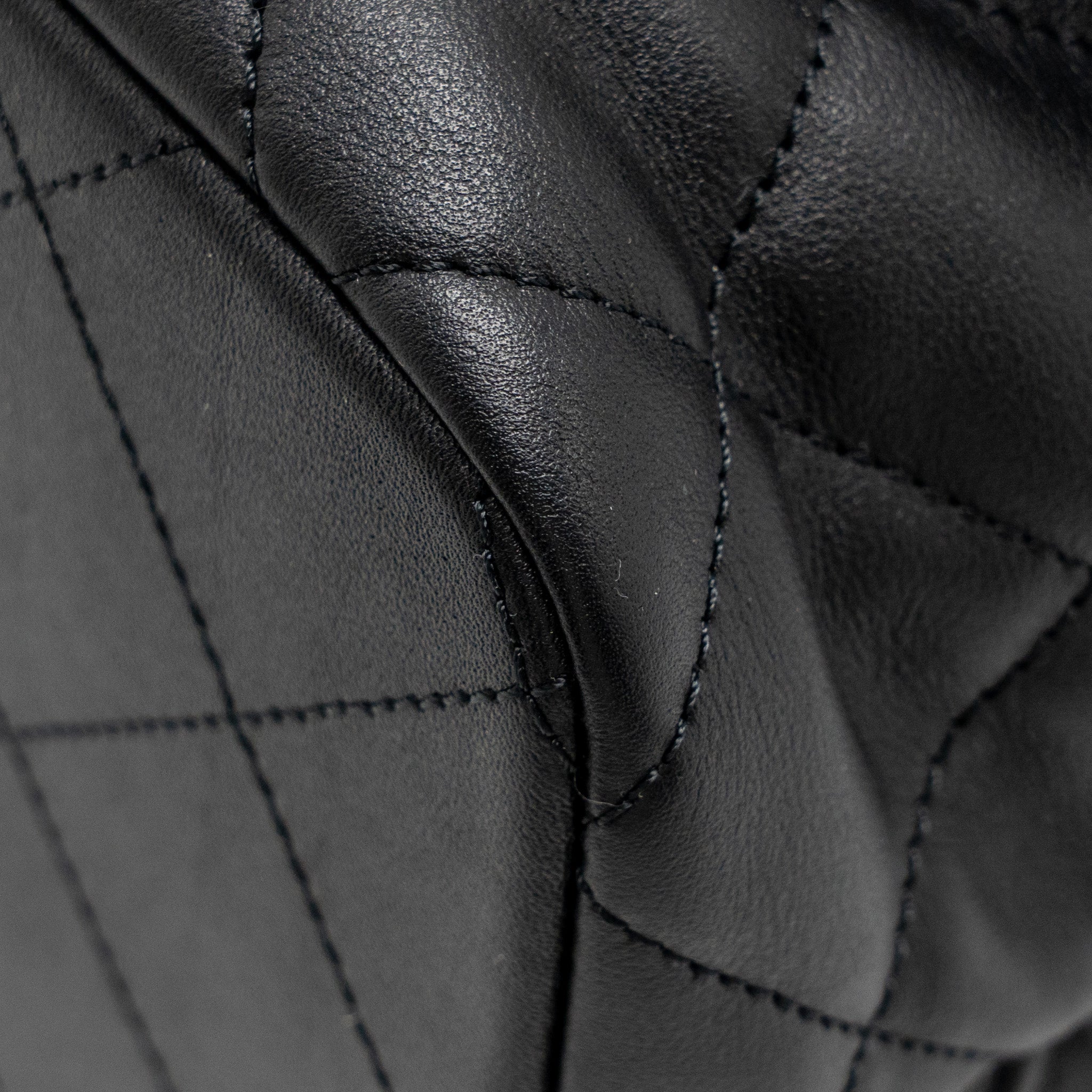 Chanel Drawstring Two Pockets Backpack Calfskin Black
