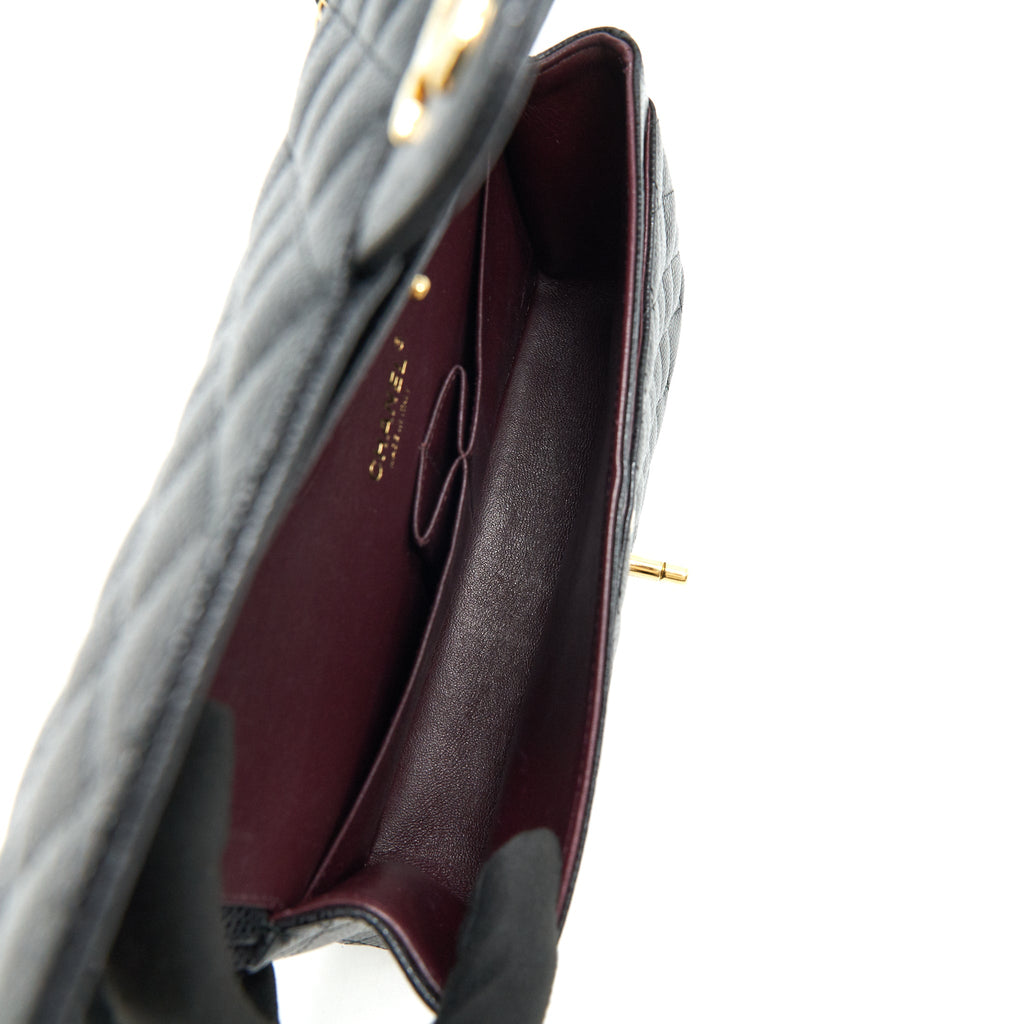 Chanel medium Classic double flap Bag Caviar black  serial 25