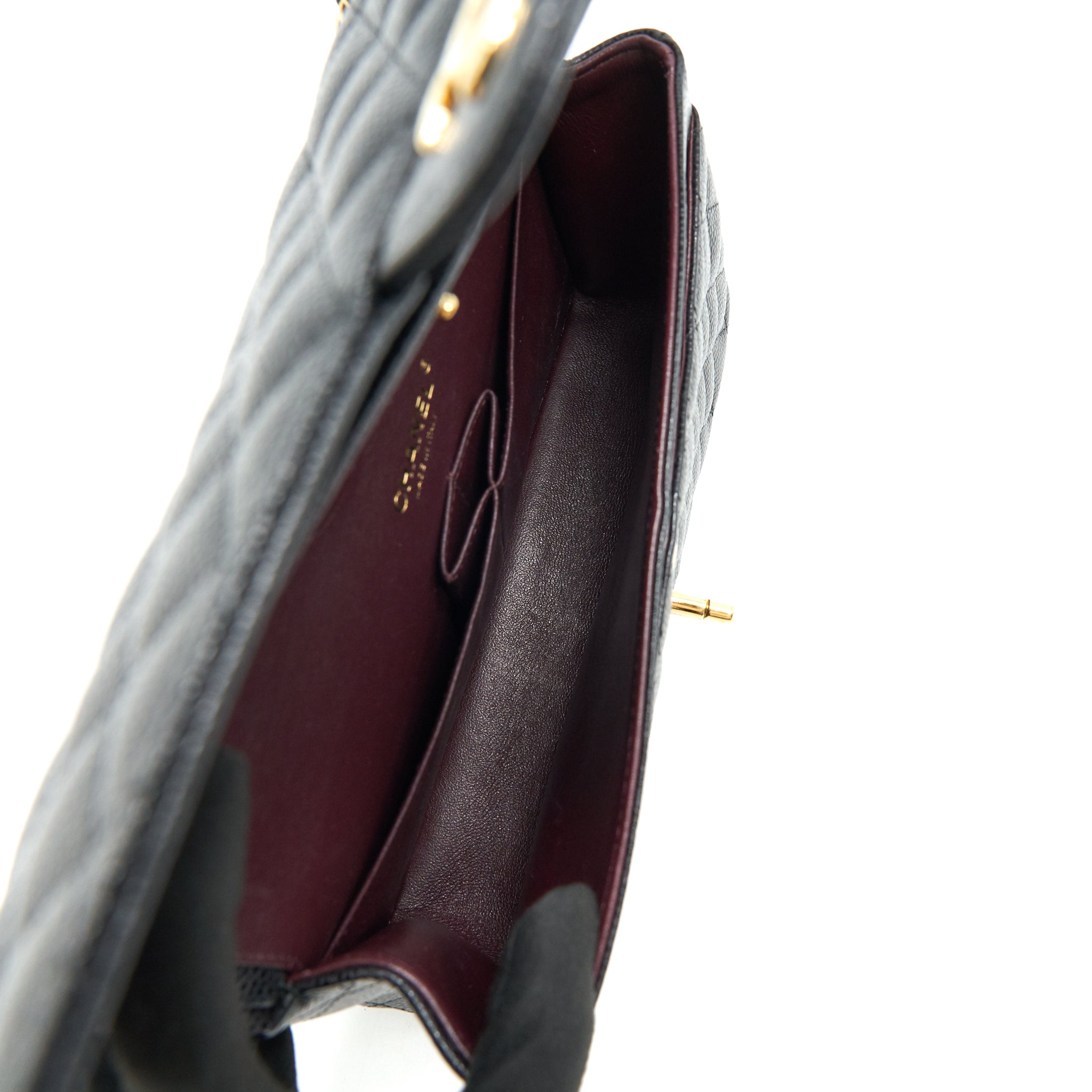 Chanel medium Classic double flap Bag Caviar black  serial 25
