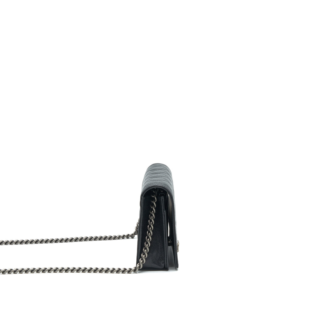 Chanel Boy Wallet On Chain Caviar Black Ruthenium Hardware