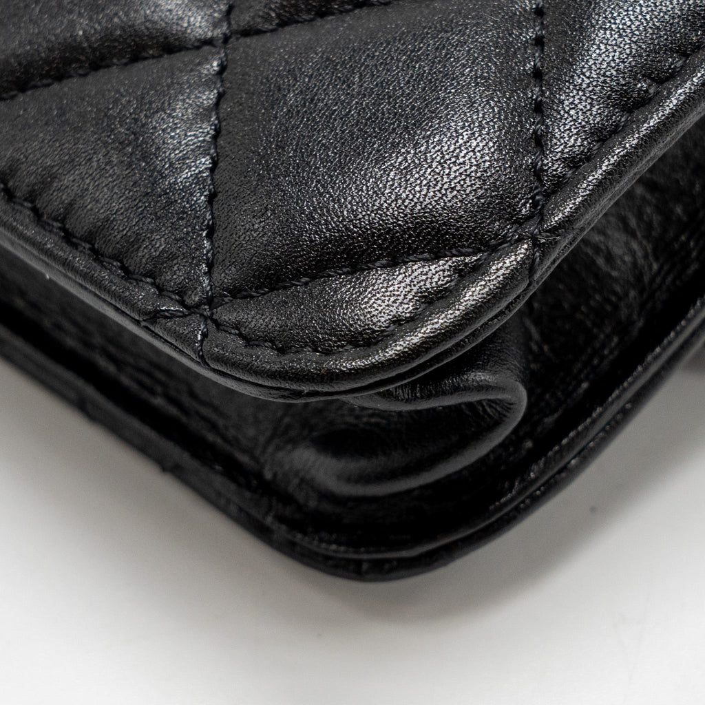 Chanel Maxi Pearl Clutch with Chain Lambskin Black