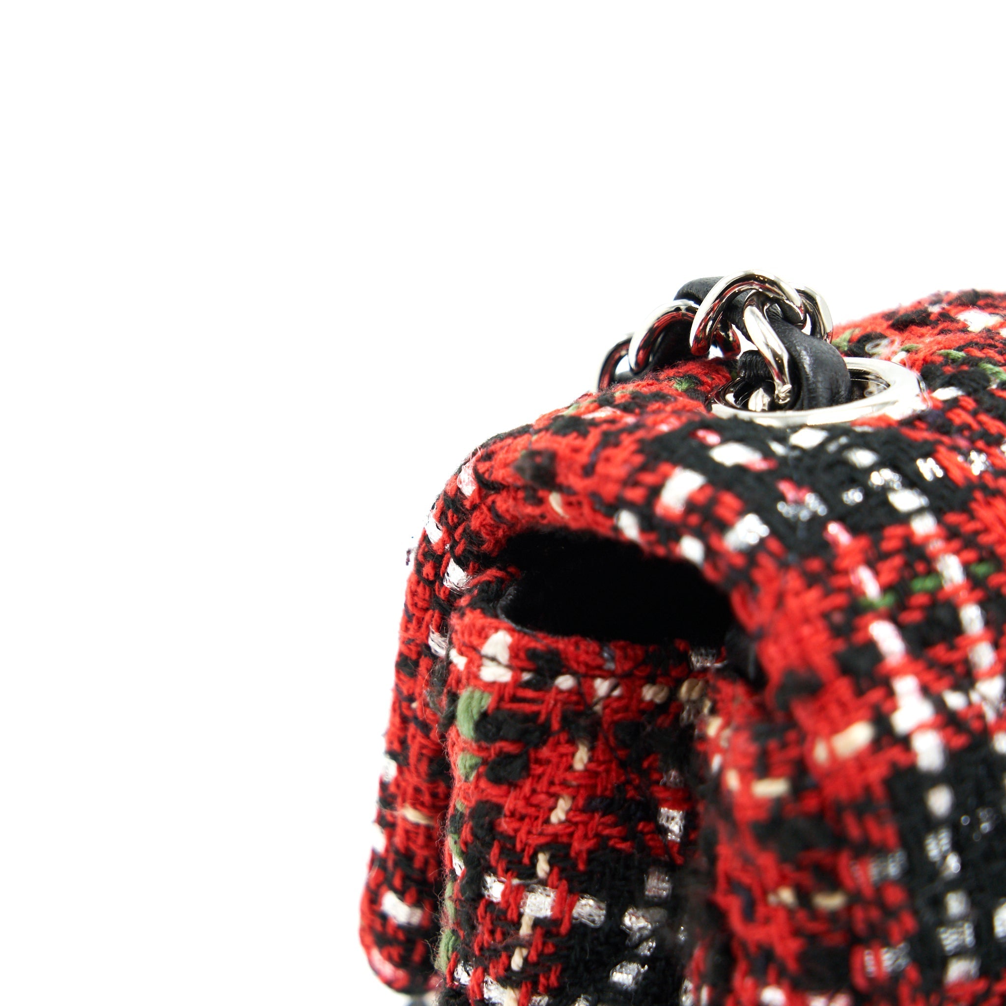 CHANEL SMALL RECTANGULAR RED BLACK TWEED IN