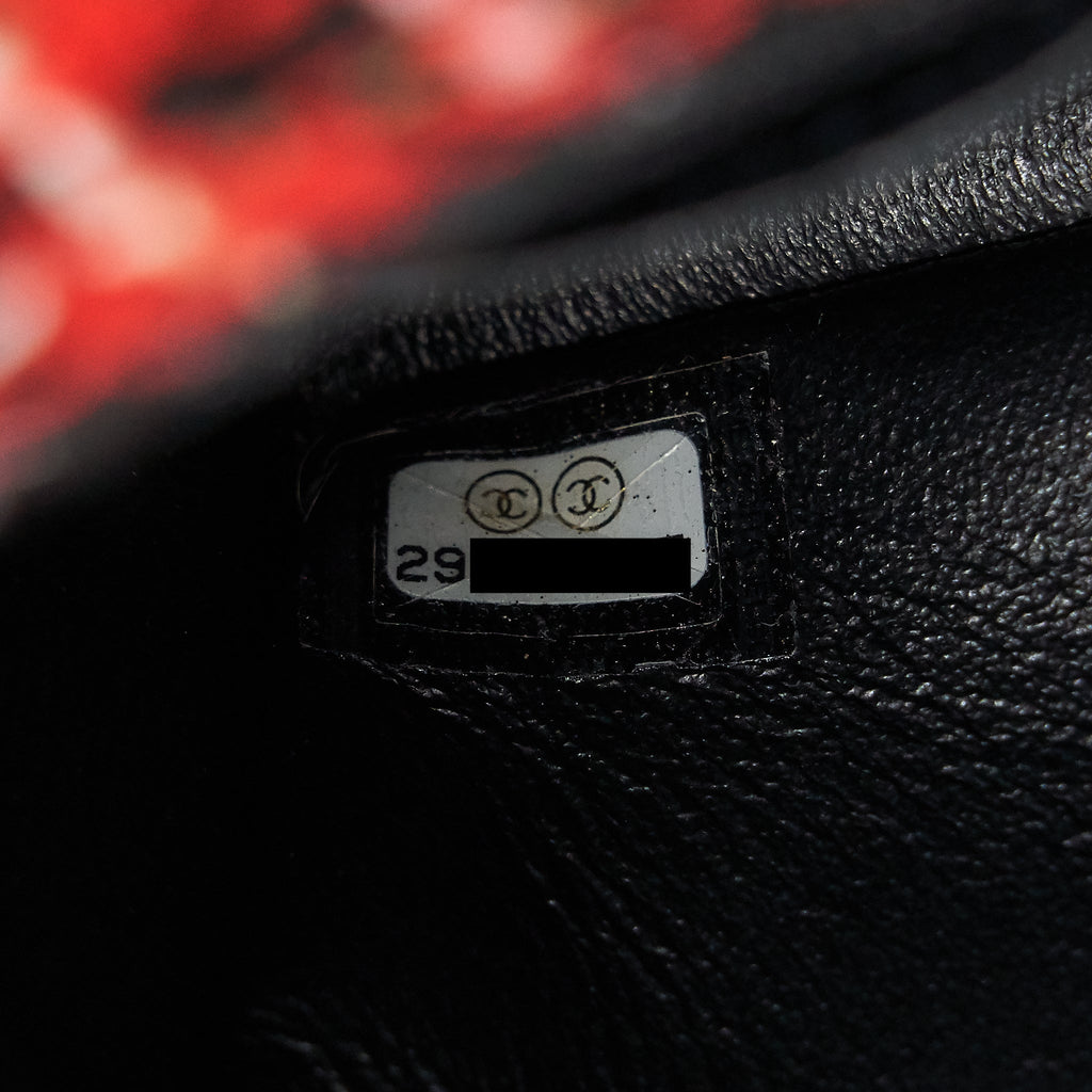 CHANEL SMALL RECTANGULAR RED BLACK TWEED IN
