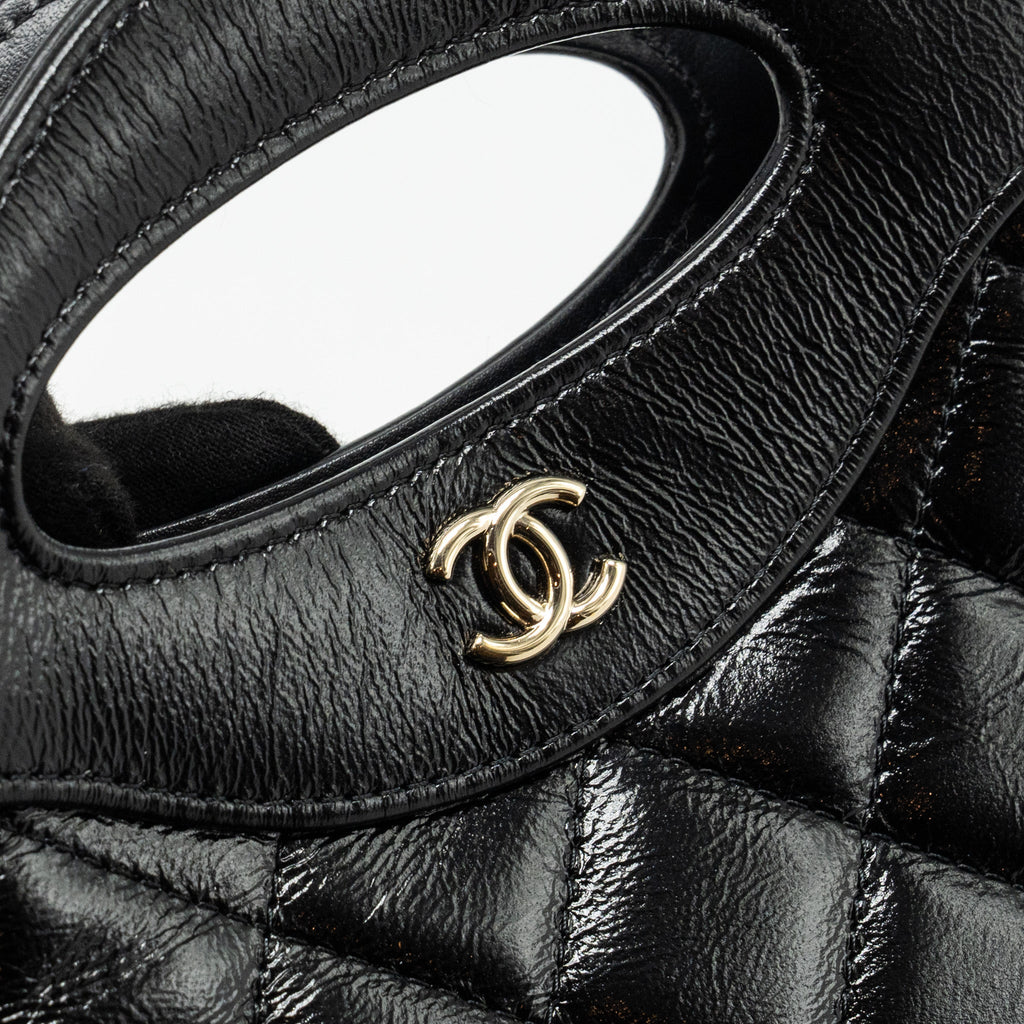 CHANEL 24S Mini 31 Clutch with Chain Shiny Lambskin Black L (microchip)