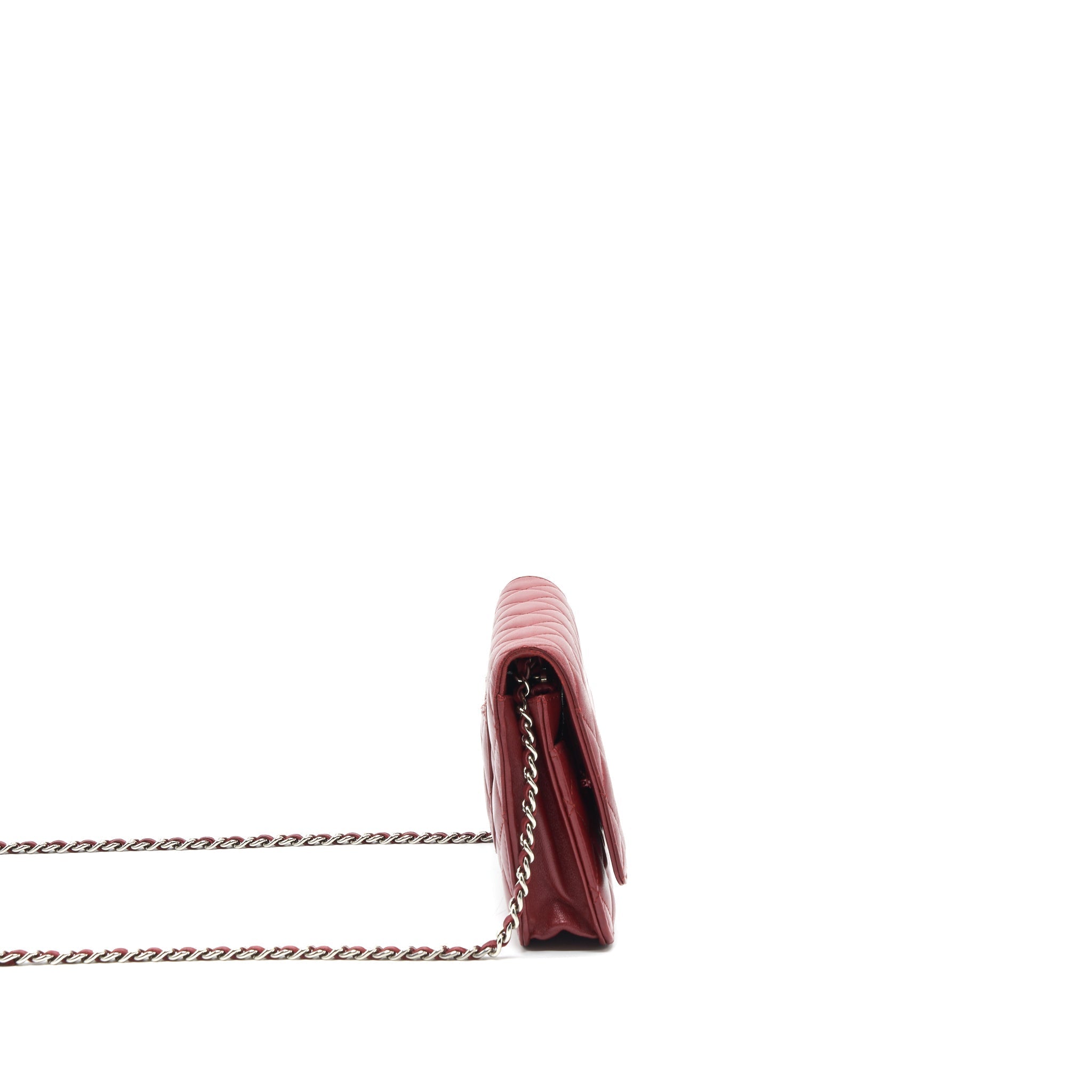 Chanel Classic Wallet On Chain Lambskin Dark Red