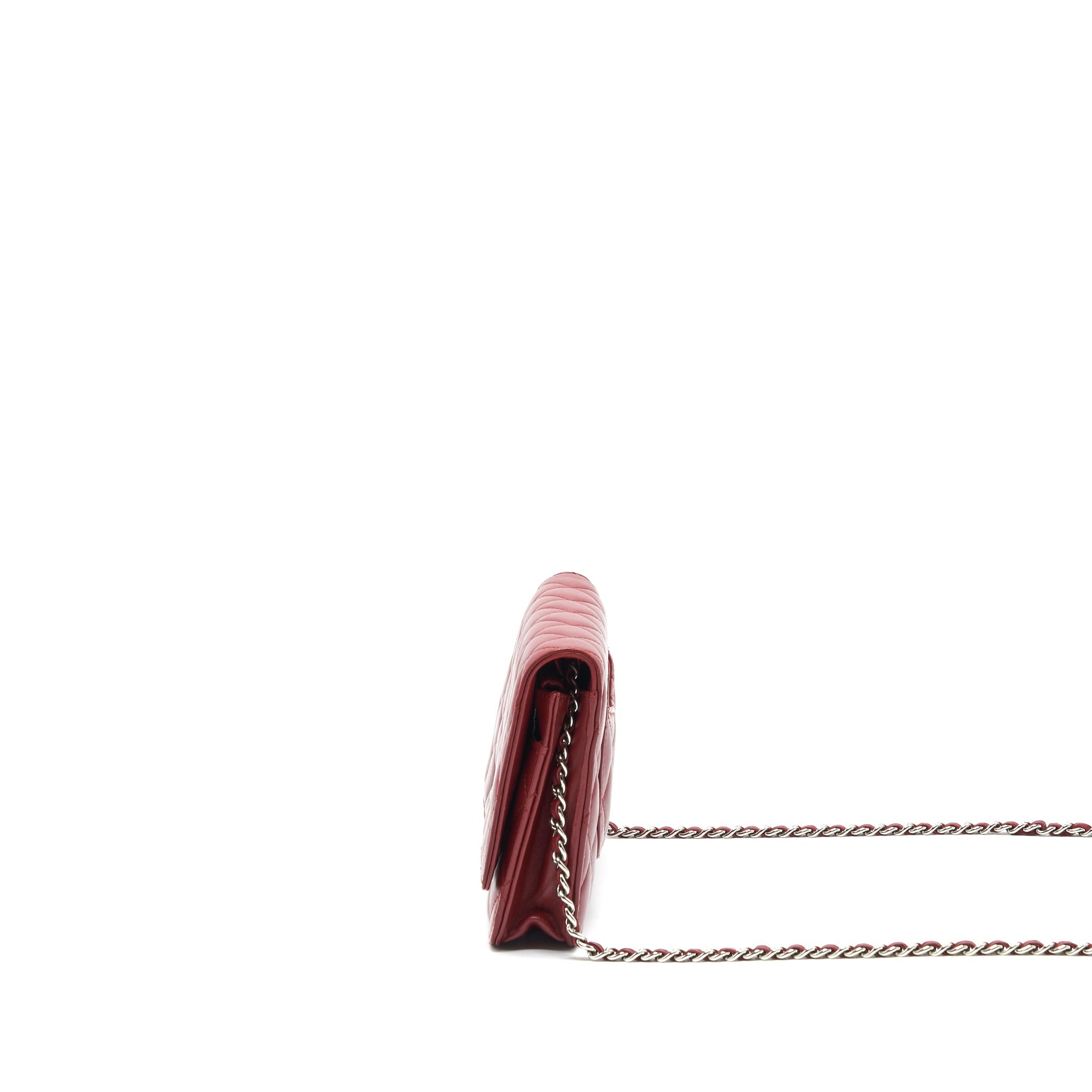 Chanel Classic Wallet On Chain Lambskin Dark Red