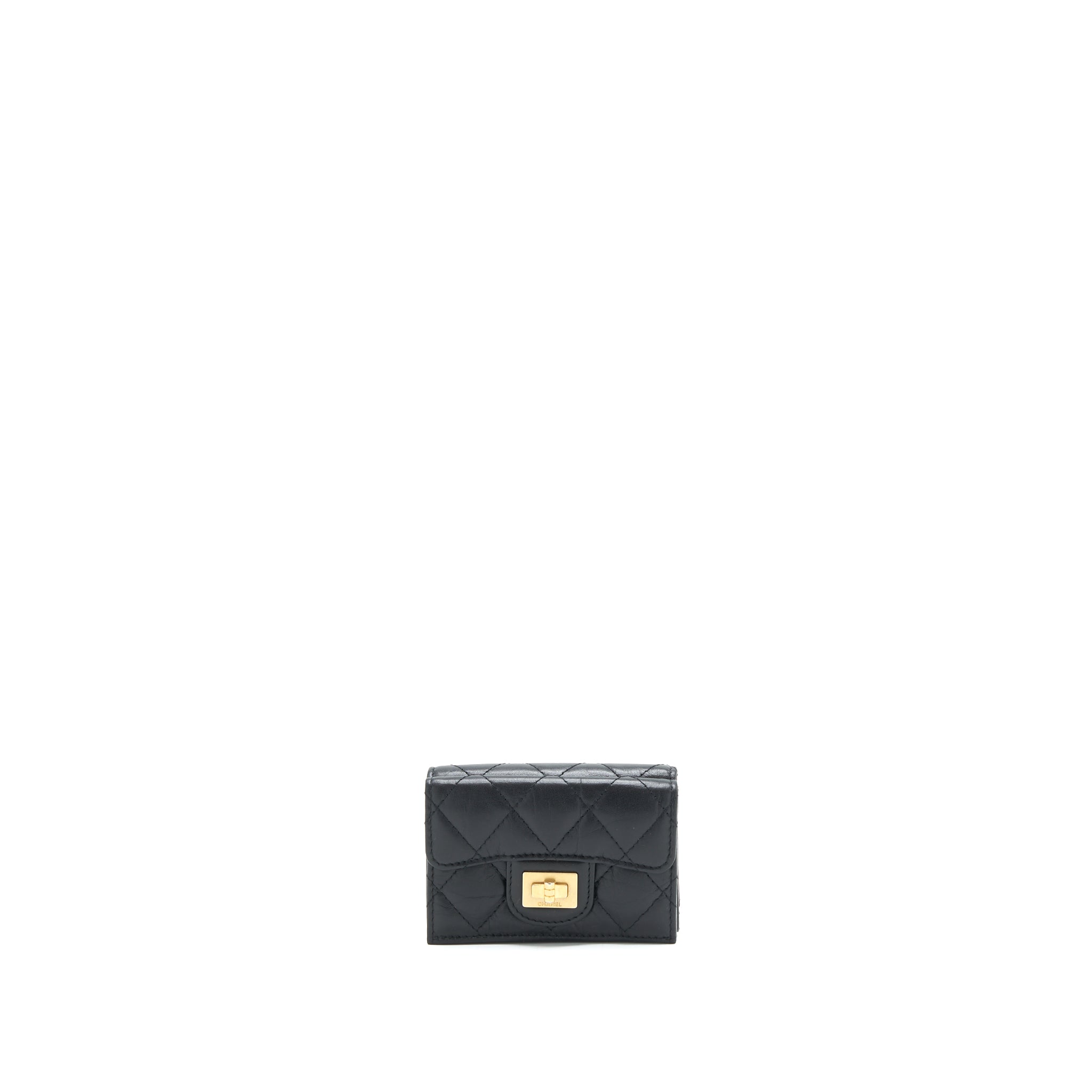 Chanel 2.55 Small Compact Wallet Black