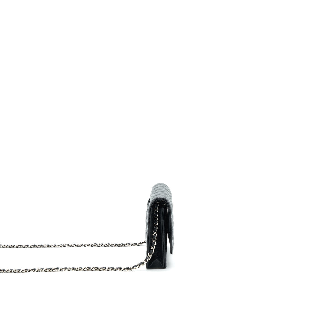 Chanel Caviar Classic Wallet on Chain black Caviar