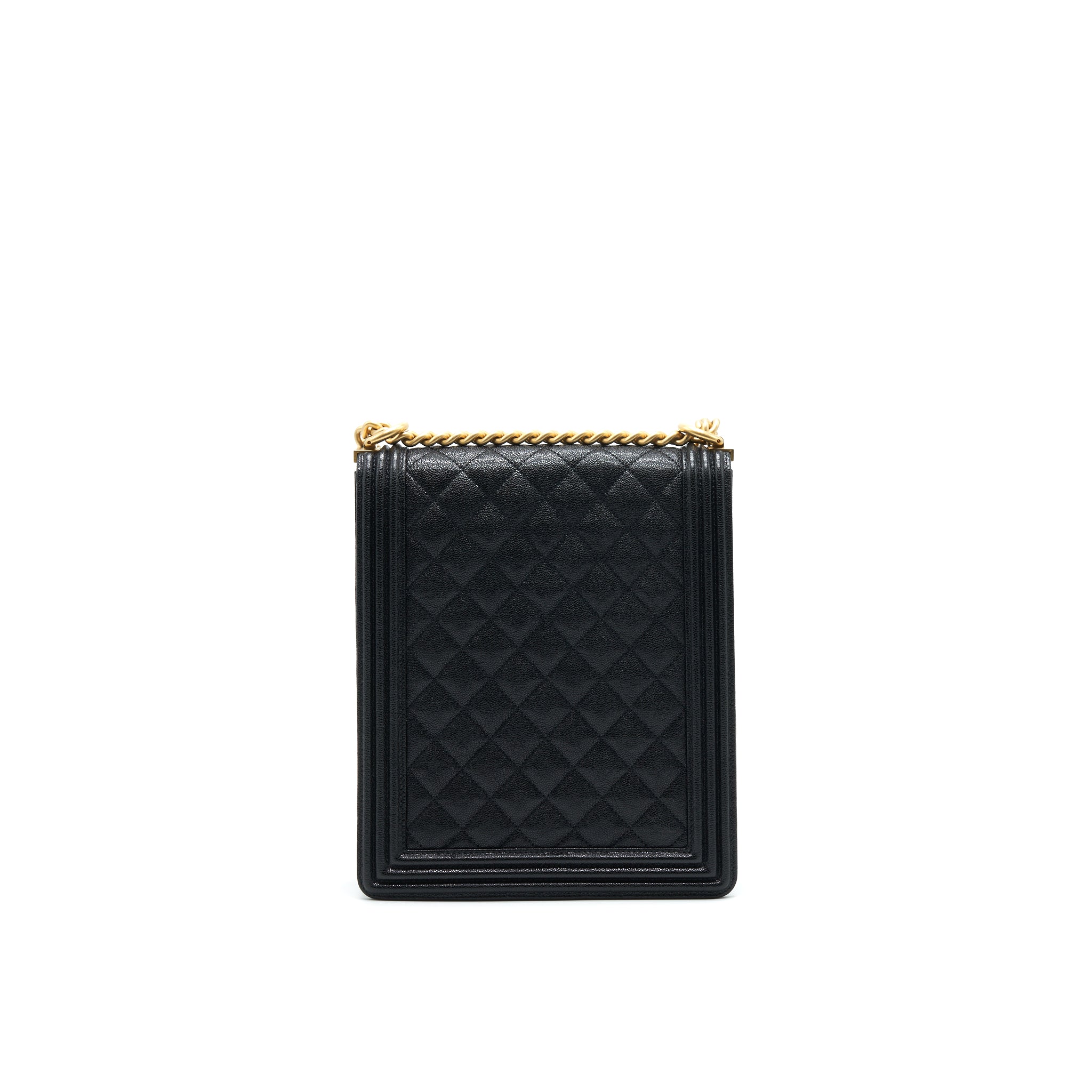 Chanel Vertical Boy Bag Carviar large Black
