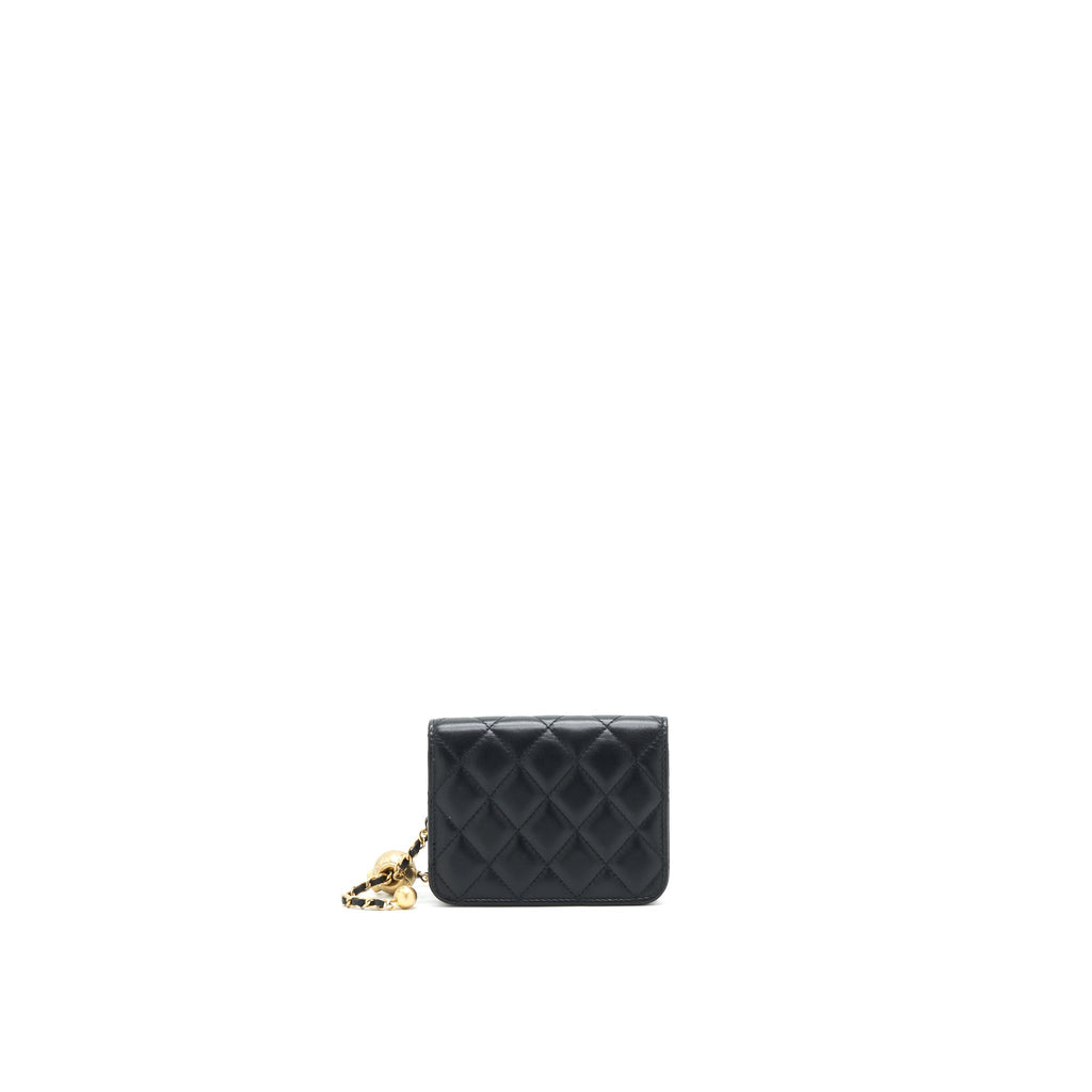 Chanel Pearl crush mini Belt coins Purse/  holder black