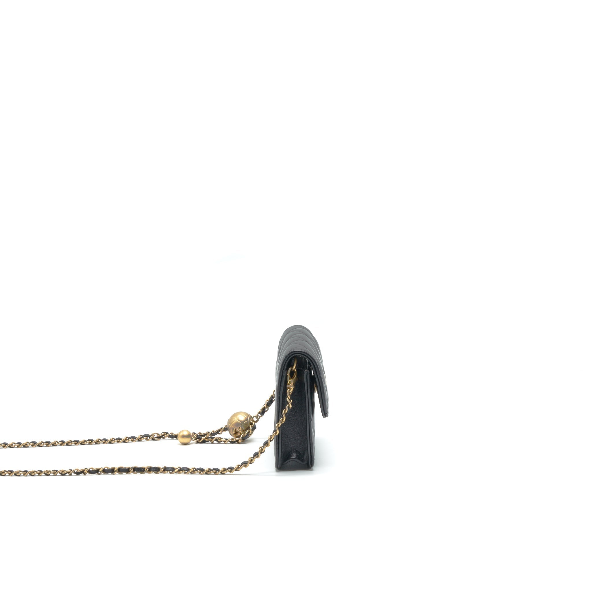 Chanel Pearl crush mini Belt coins Purse/  holder black