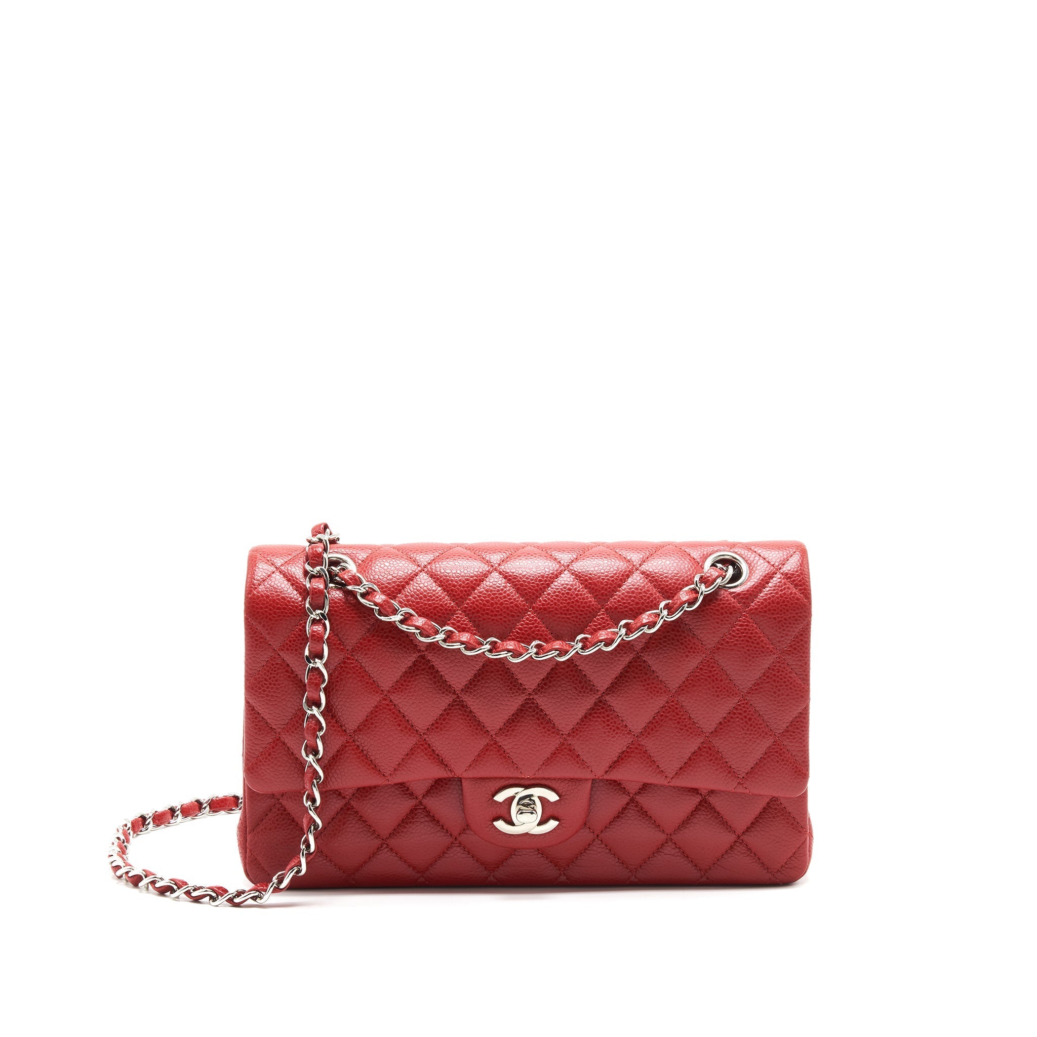 Chanel Medium Classic Double Flap Caviar Red