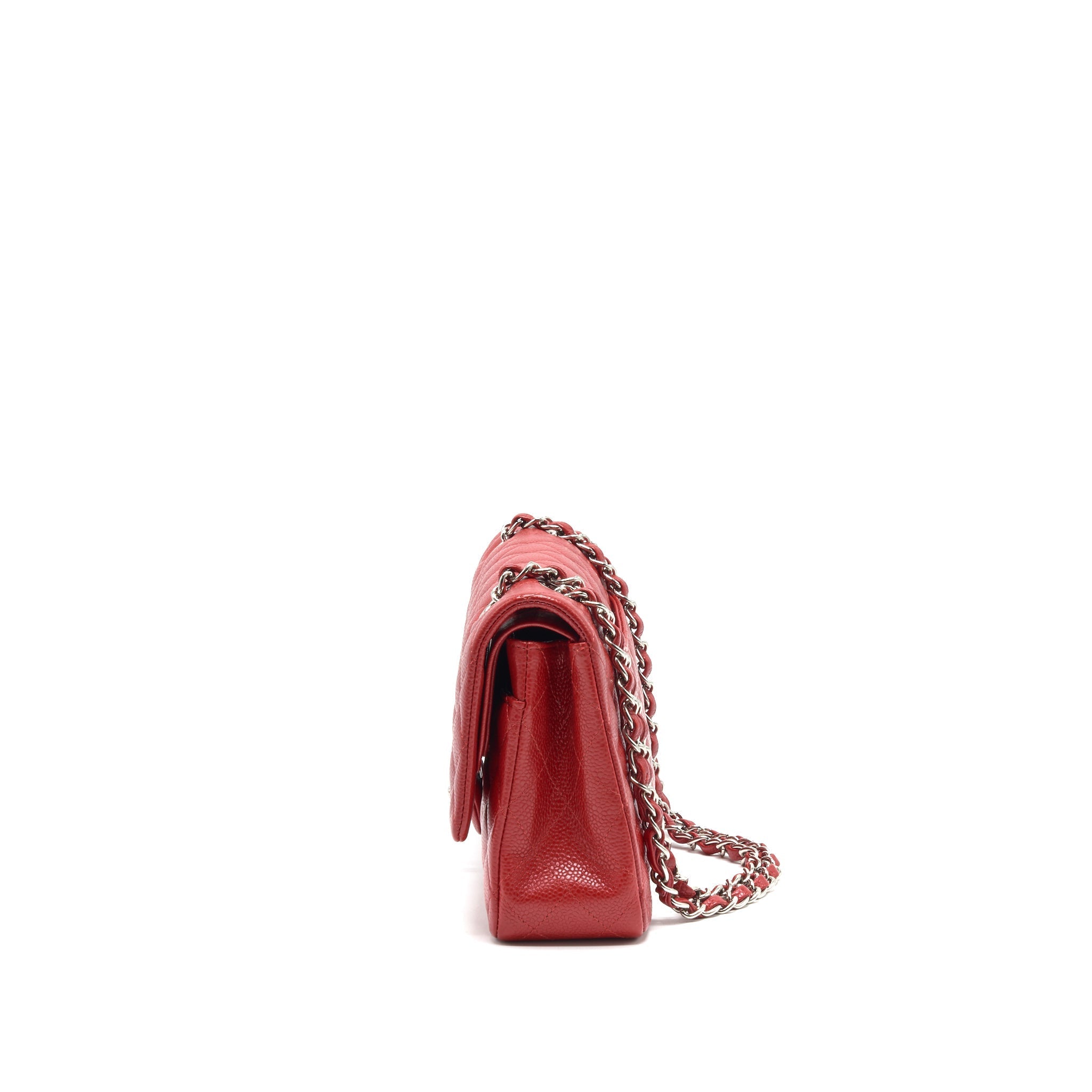 Chanel Medium Classic Double Flap Caviar Red
