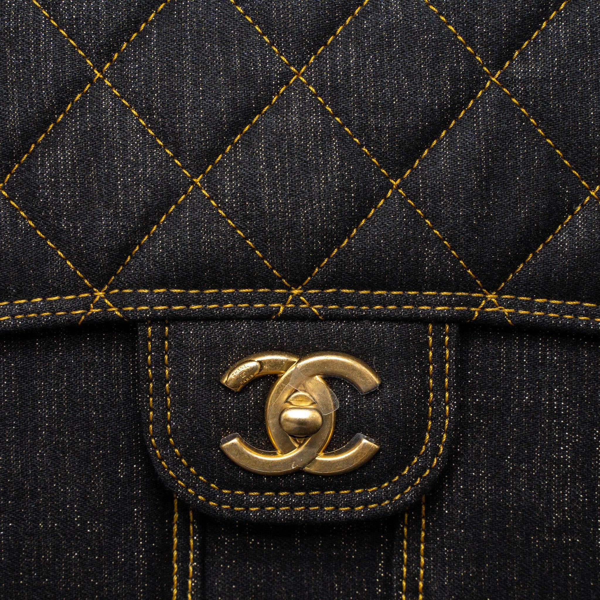 Chanel 23S Flap Backpack Denim Dark Blue Brushed  (Microchip)