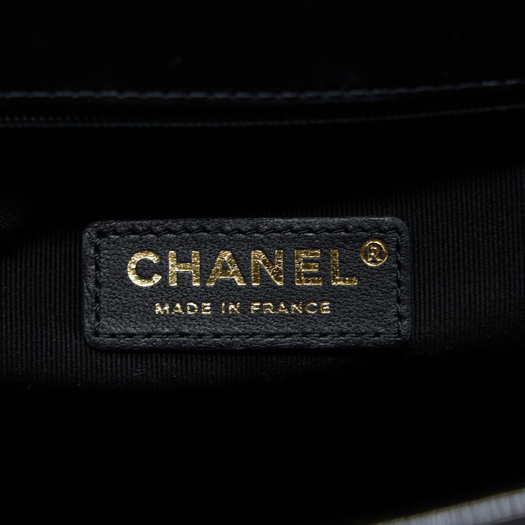 Chanel 22K Large Backpack Patent Black Brushed  (Microchip)