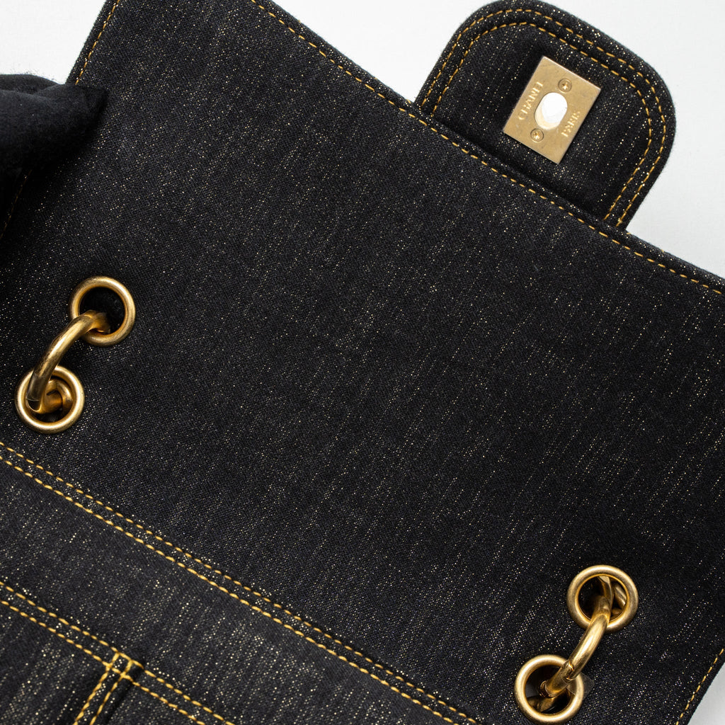 Chanel 23S Flap Backpack Denim Dark Blue Brushed  (Microchip)