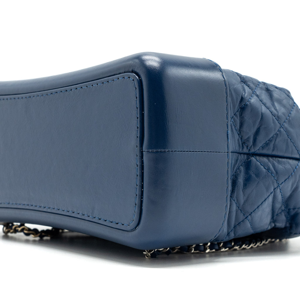 Chanel Medium Gabrielle Backpack Aged Calfskin Blue Multicolour Hardware