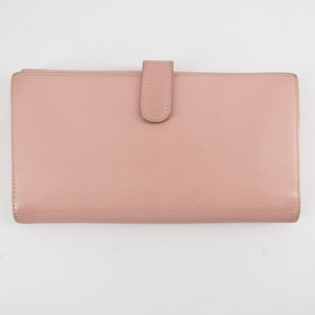 Chanel Butterfly Camellia Bifold Long Wallet Pink