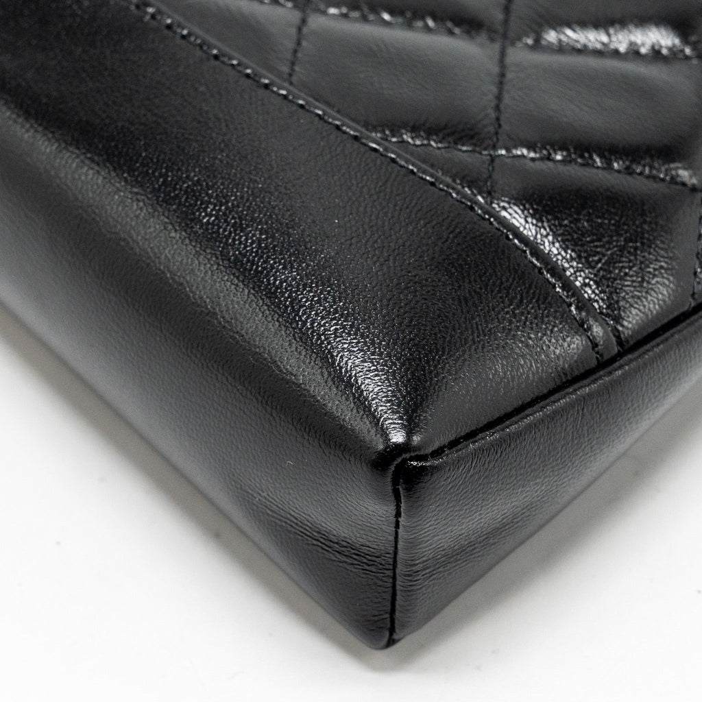 CHANEL 24S Mini 31 Clutch with Chain Shiny Lambskin Black L (microchip)